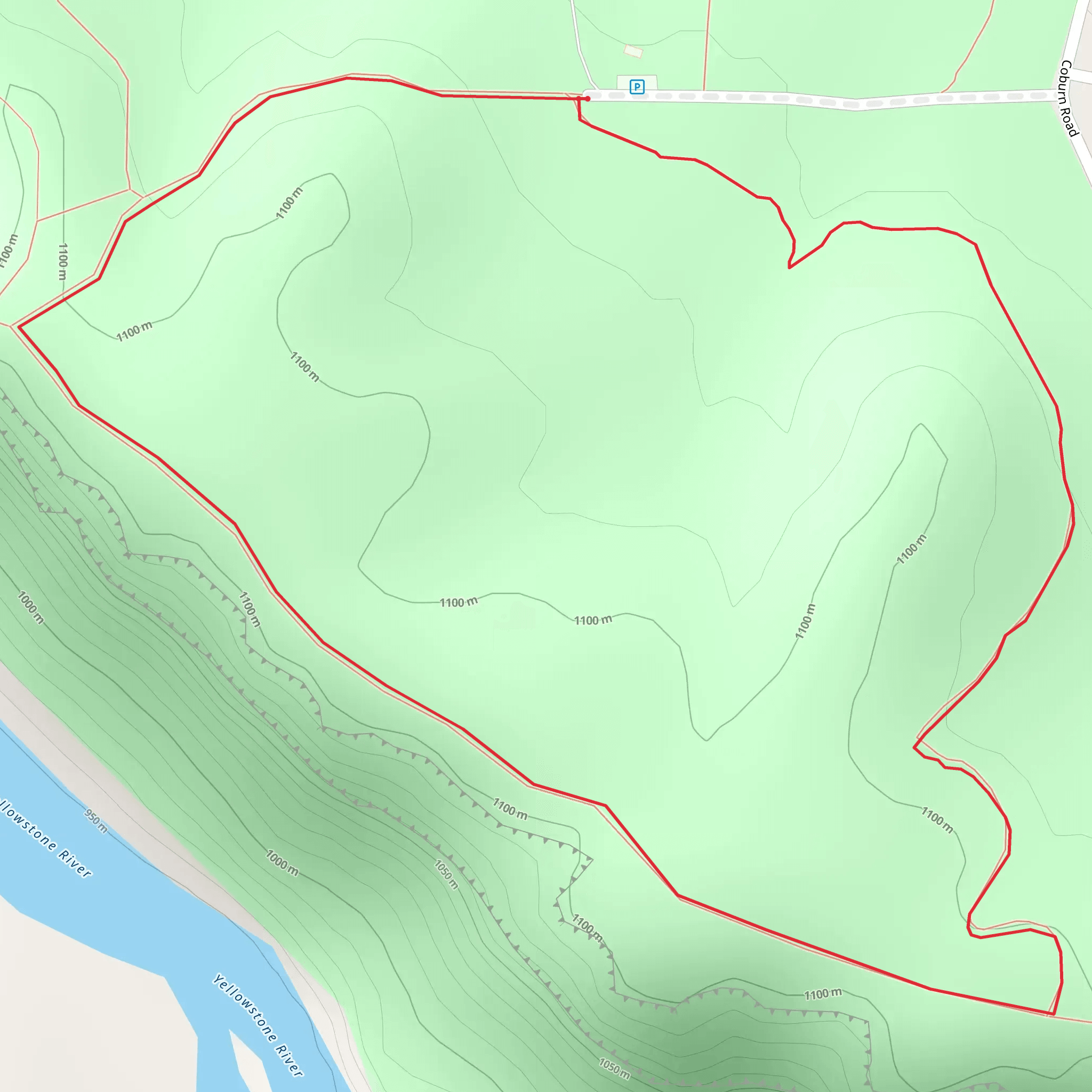 Four Dances Trail Head Loop mobile static map