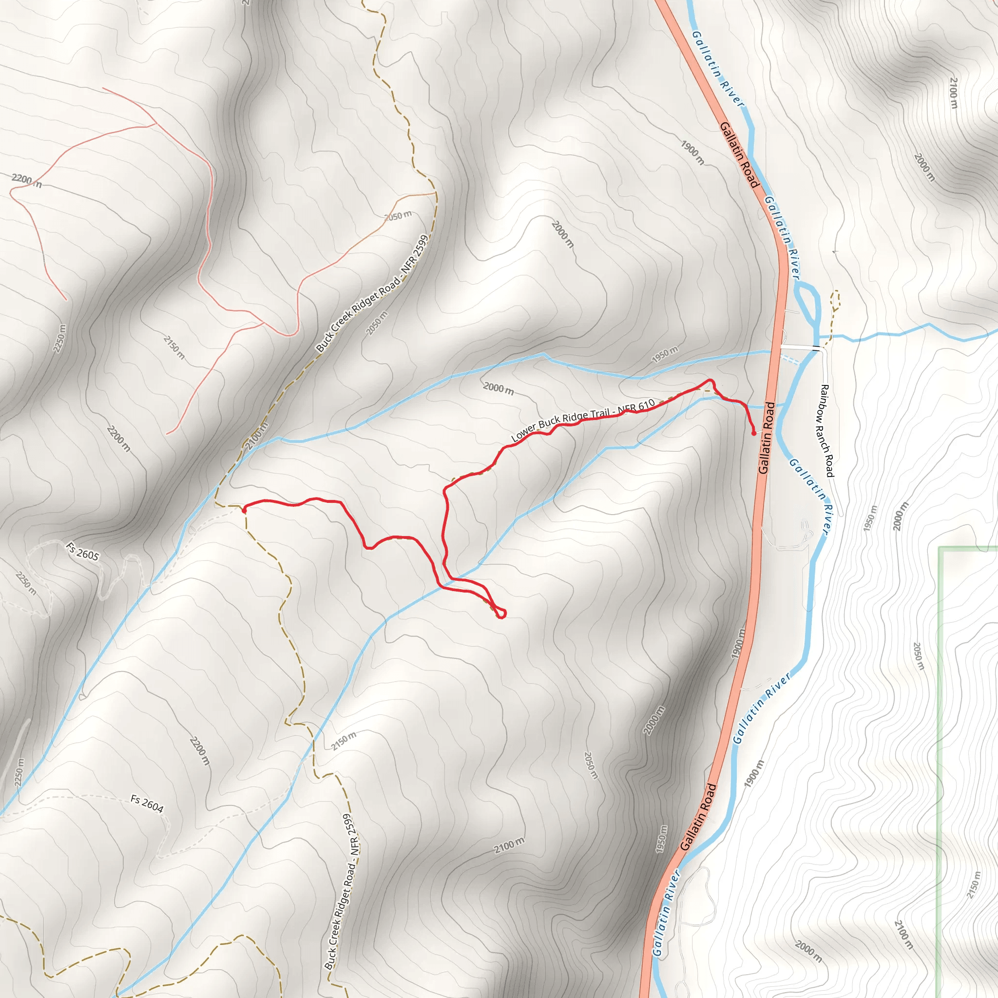 Lower Buck Ridge Trail mobile static map