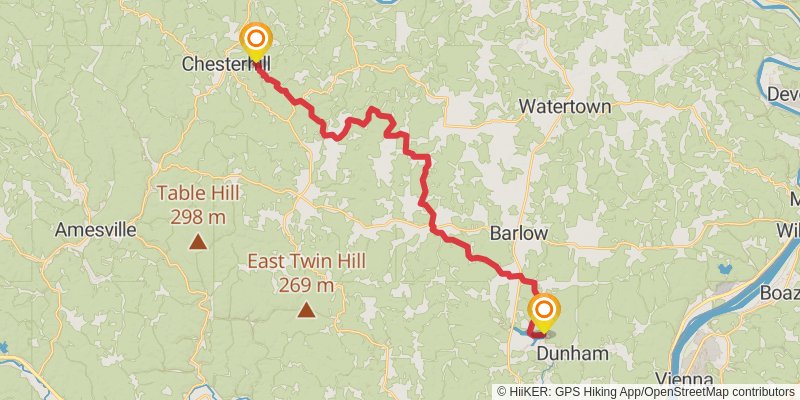 American Discovery Trail - East stage 28 Map