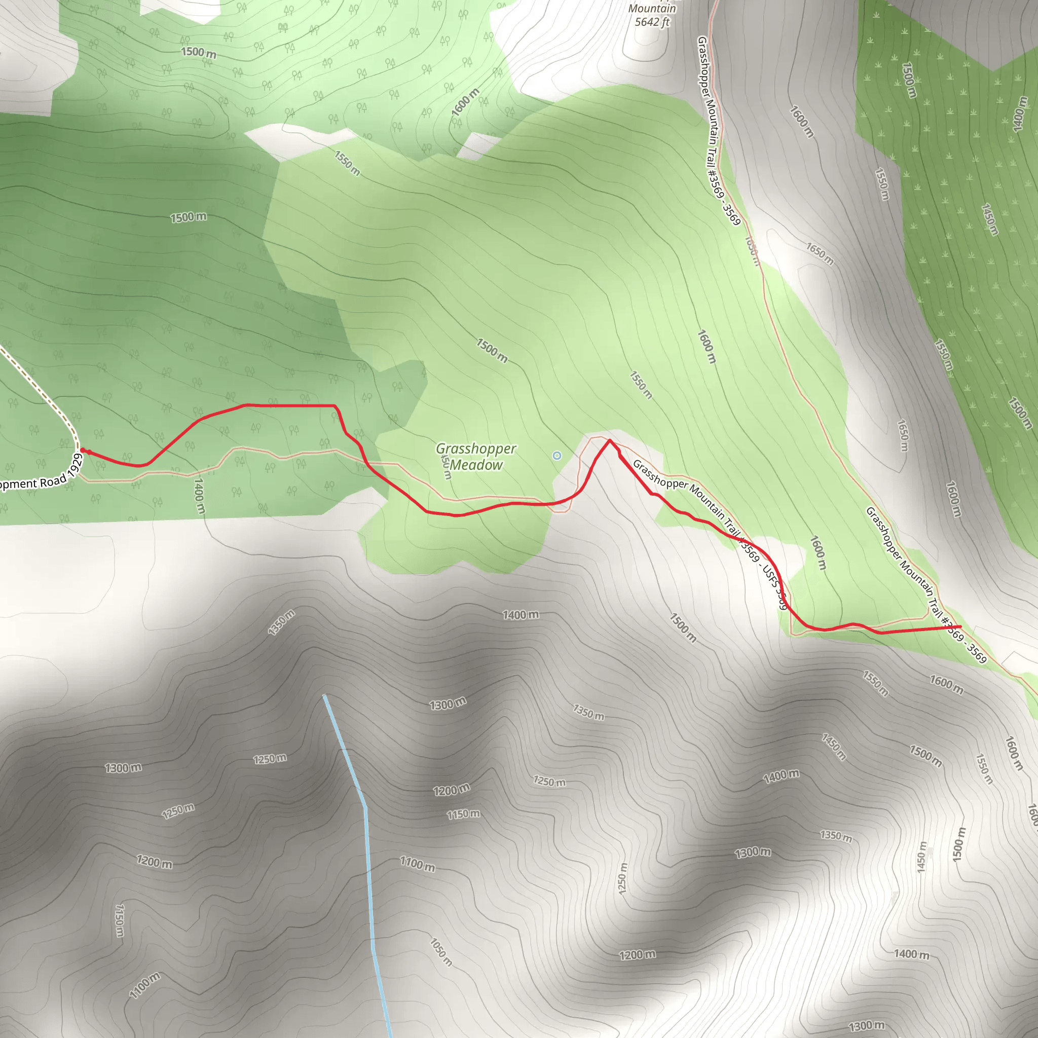 Grasshopper Meadow Trail mobile static map