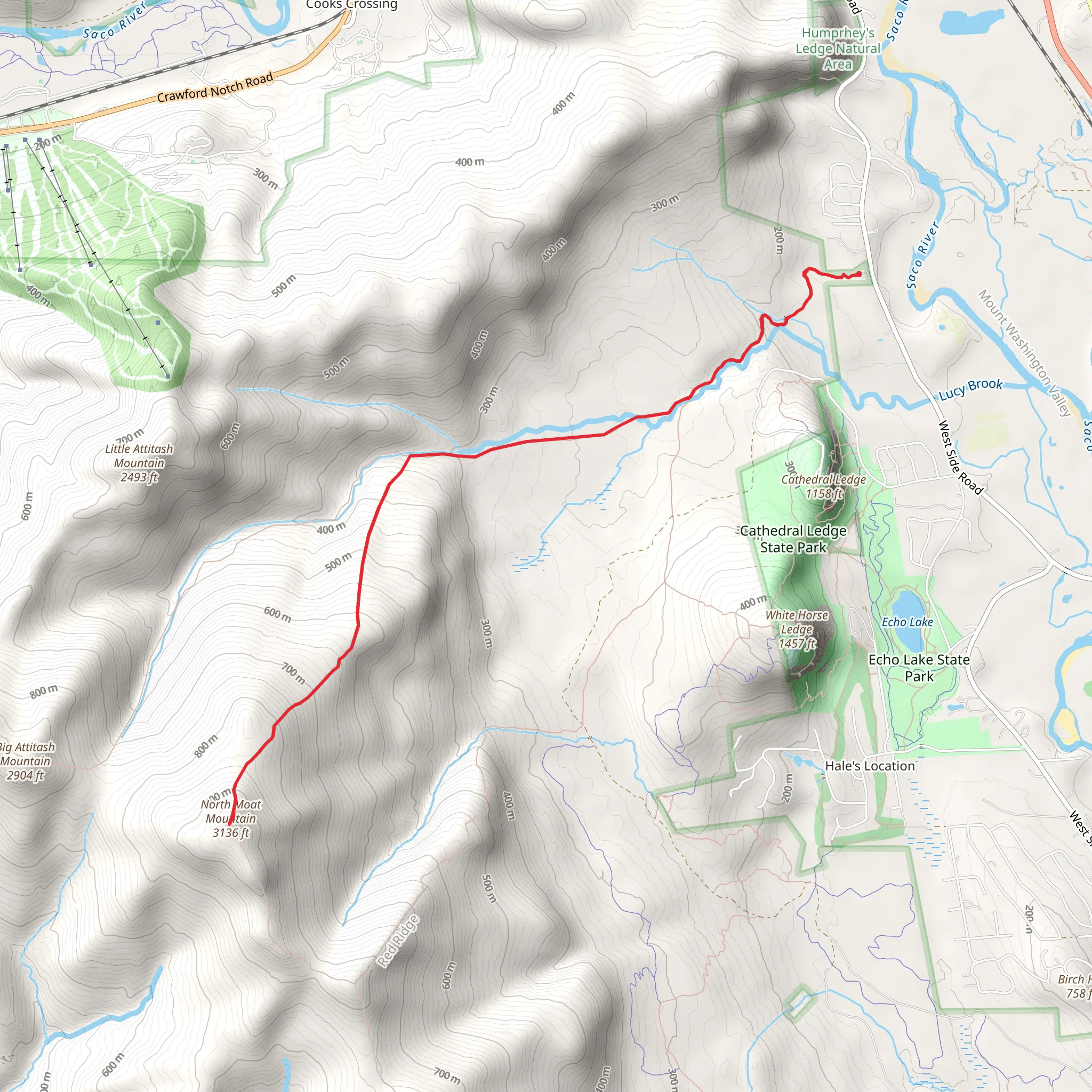 North Moat Mountain via Moat Mountain Trail mobile static map