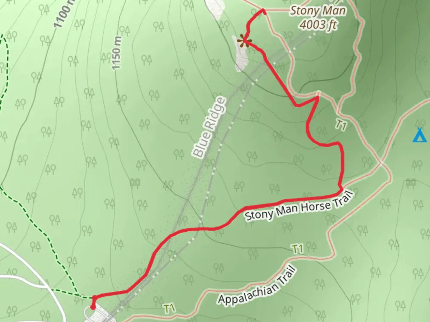 An image depicting the trail Stony Man and its surrounding area.
