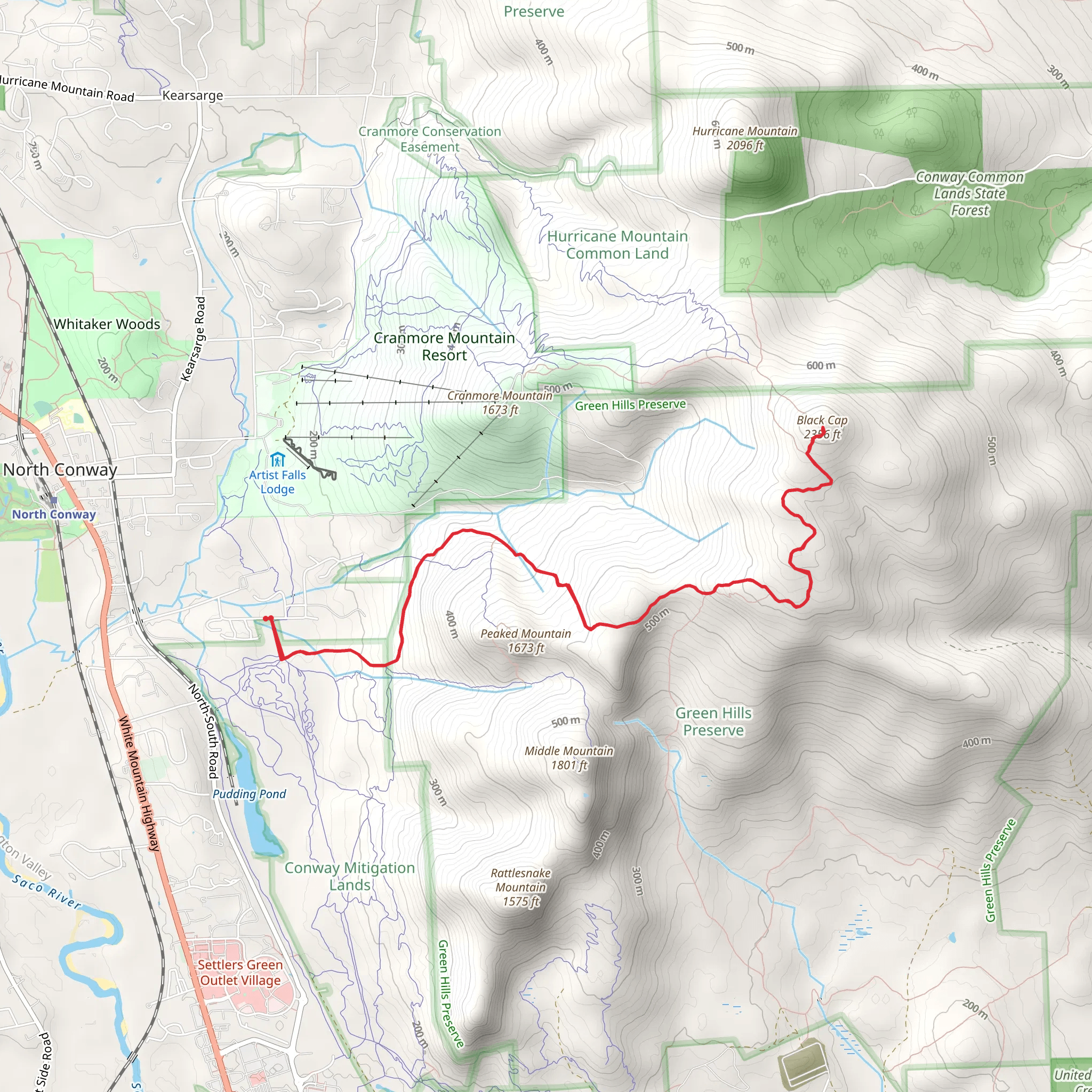 Black Cap from Thompson Road mobile static map