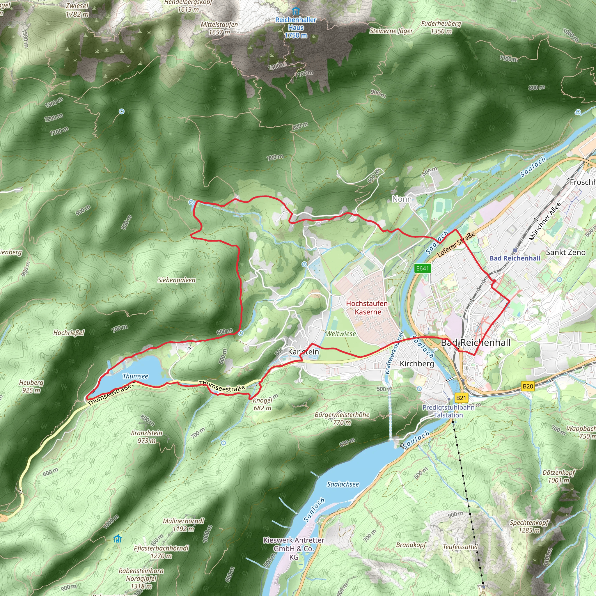 Bad Reichenhall and Thumsee Loop mobile static map