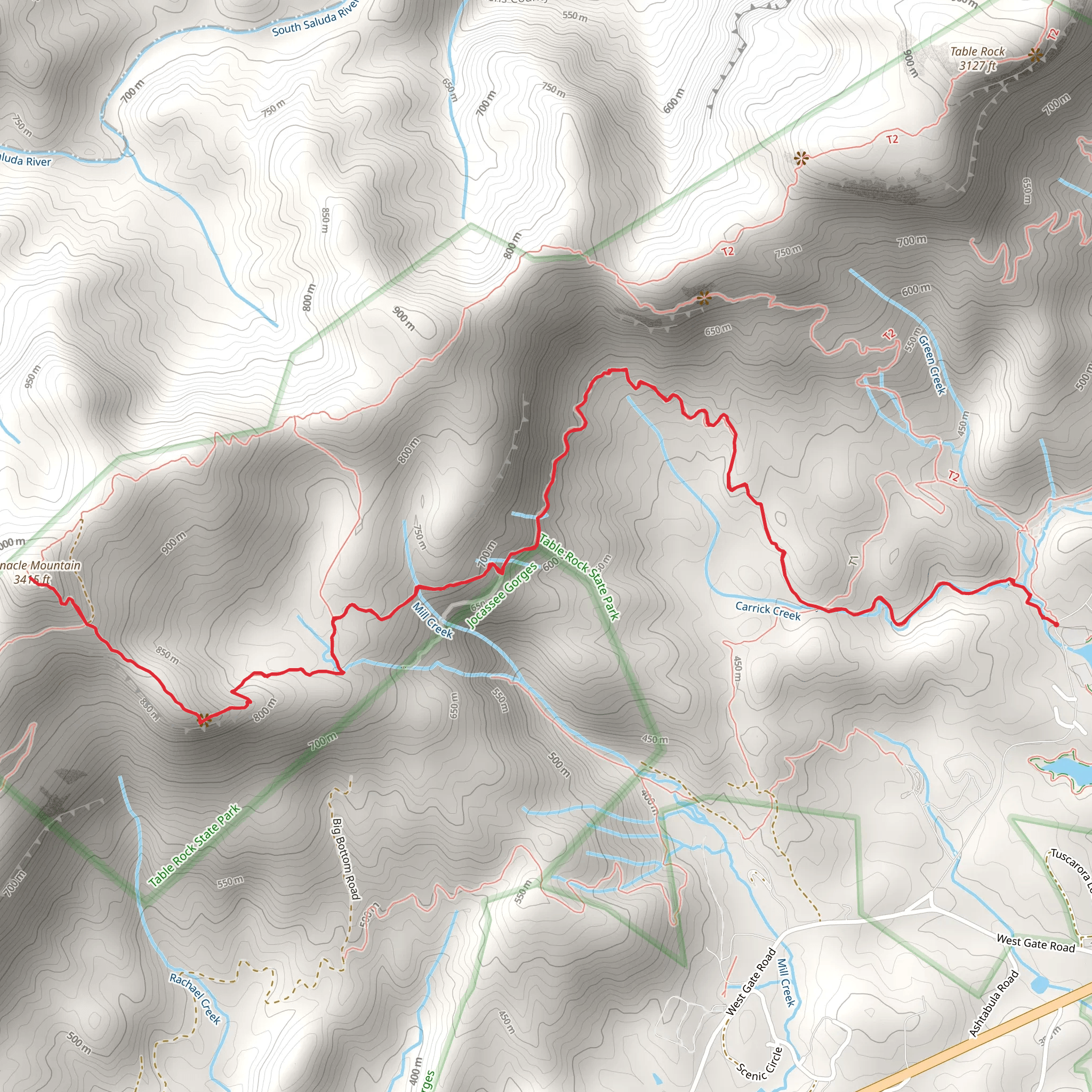 Pinnacle Mountain mobile static map