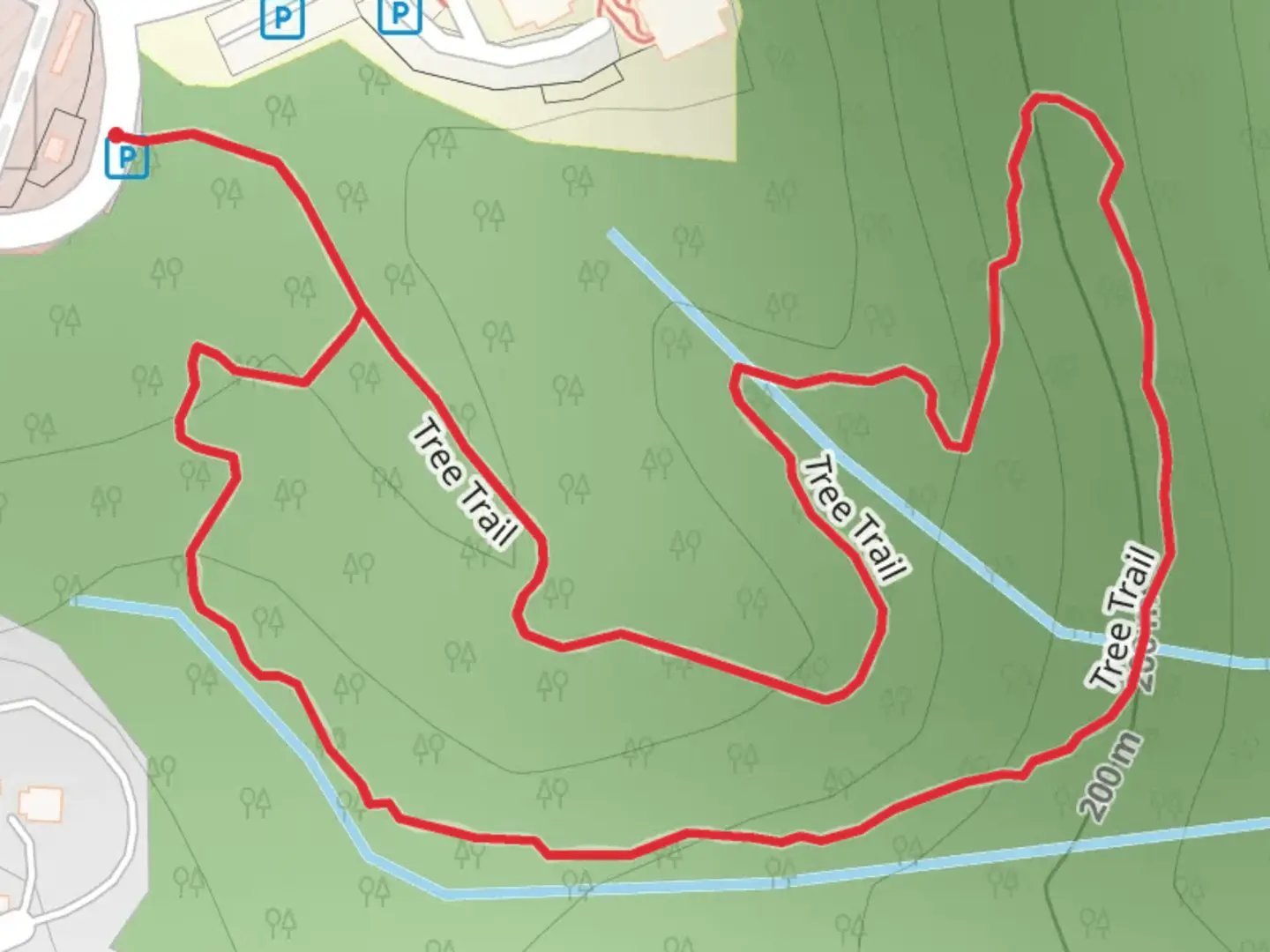 An image depicting the trail Tree Loop Trail and its surrounding area.