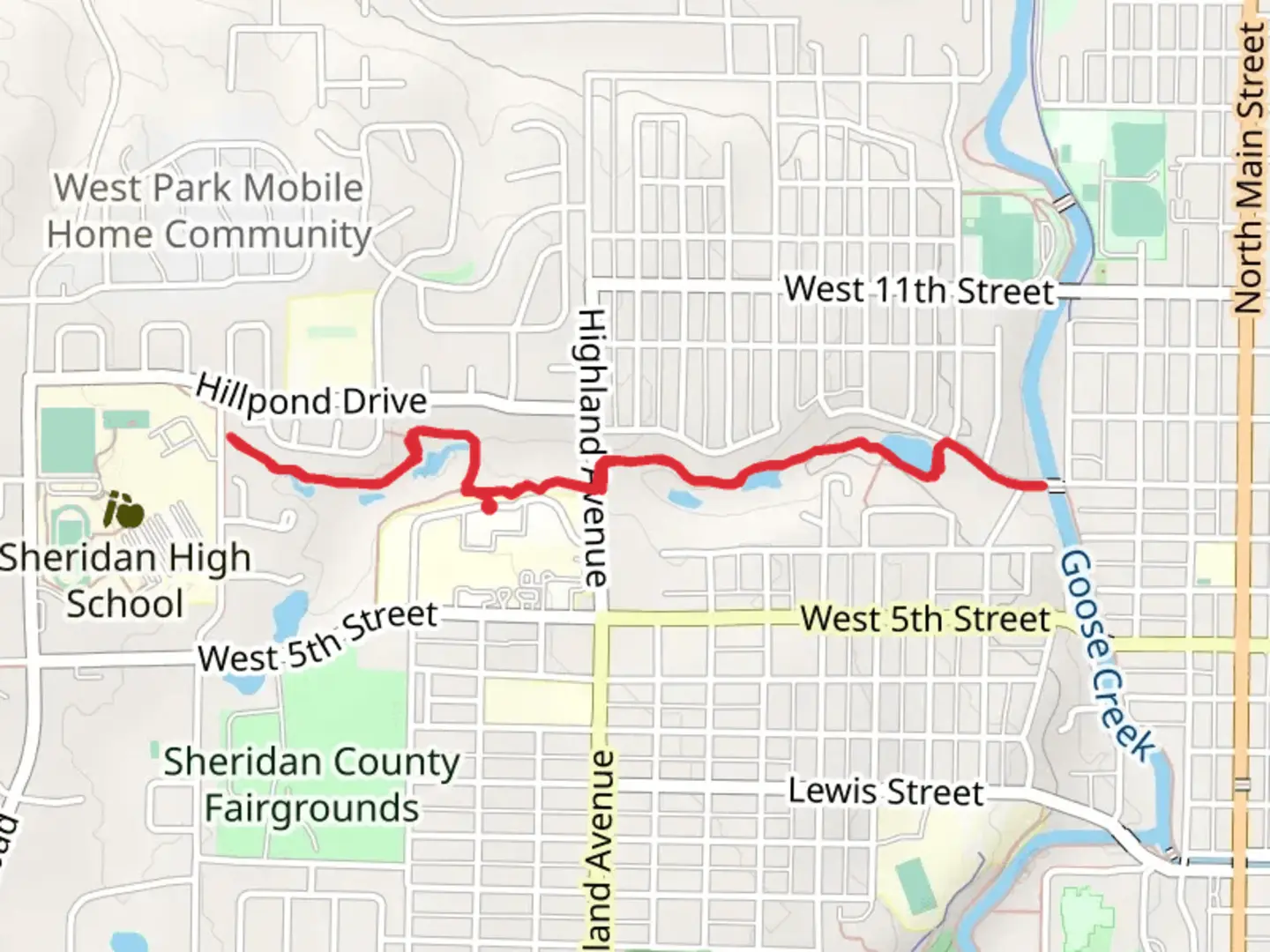An image depicting the trail Sheridan Pathway - Holly Ponds and its surrounding area.