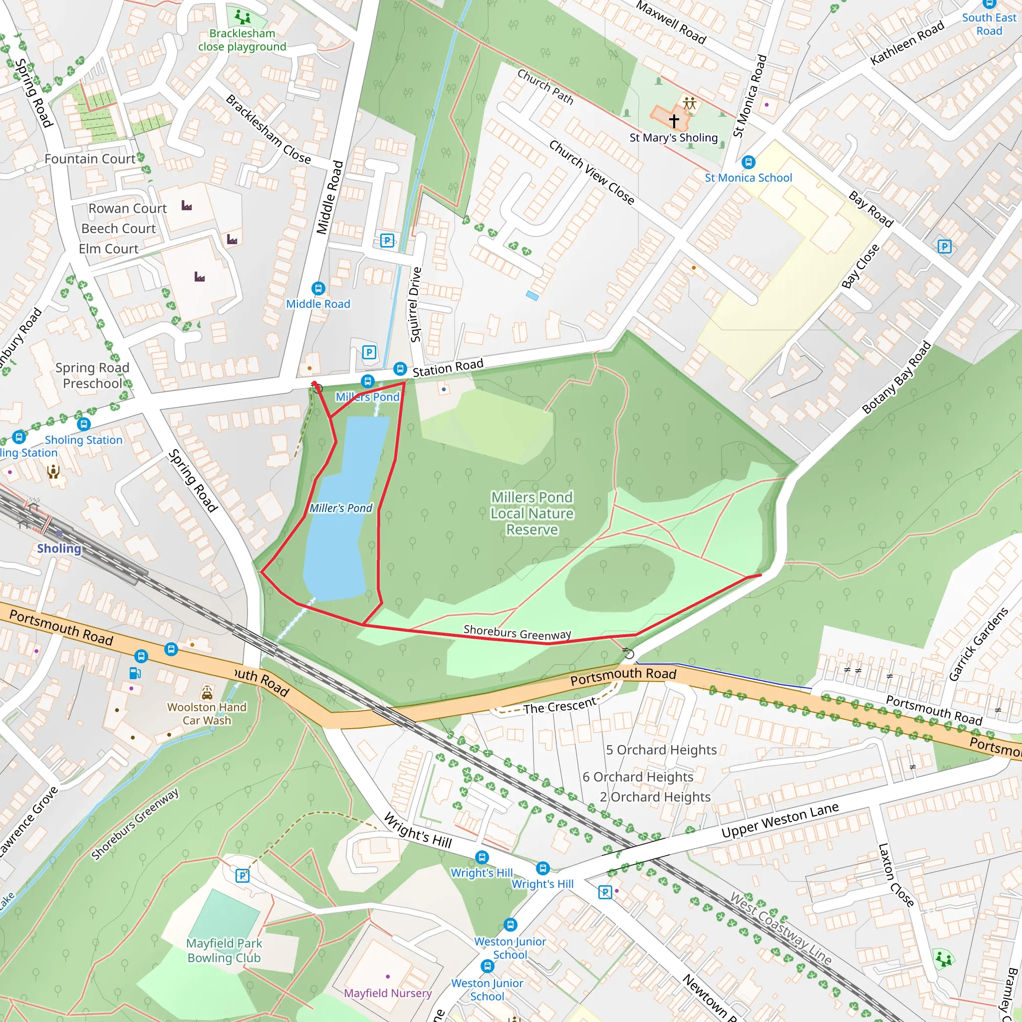 Miller's Pond Loop Walk mobile static map