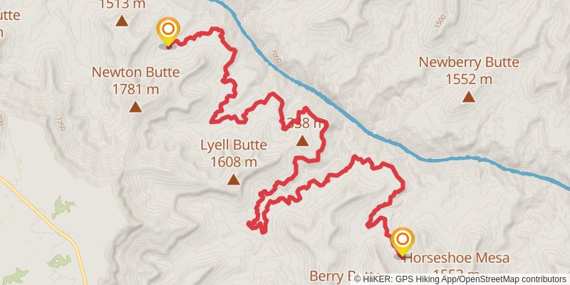 Tonto Trail - Grandview To Bright Angel stage 2 Map