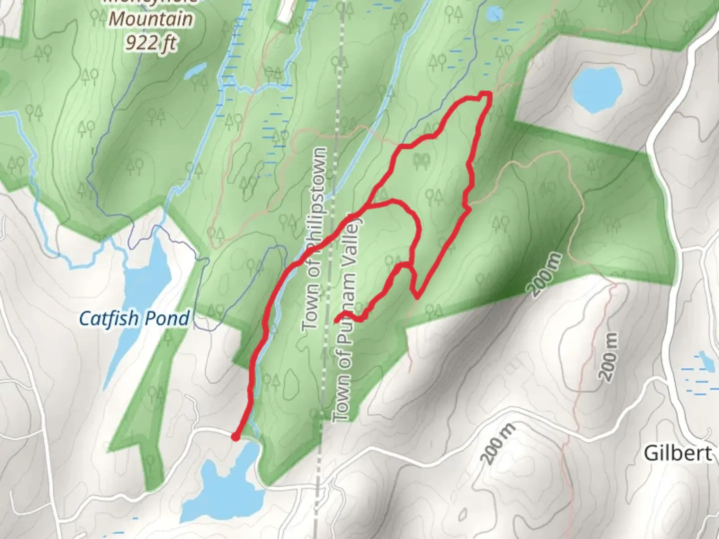 An image depicting the trail Chimney Top Trail - White and Catfish Loop Trail and its surrounding area.
