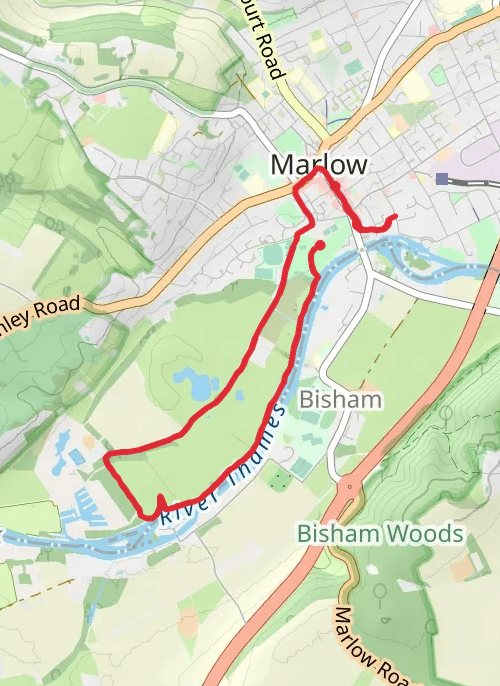 Hike on River Thames Walk - Marlow mobile static map