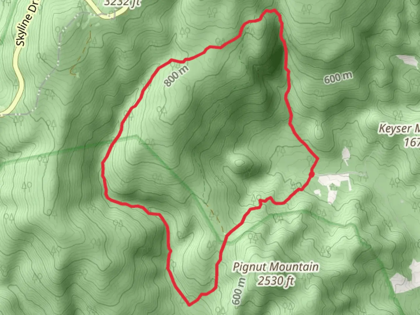 An image depicting the trail Little Devils Stairs and Piney Branch Loop Trail and its surrounding area.