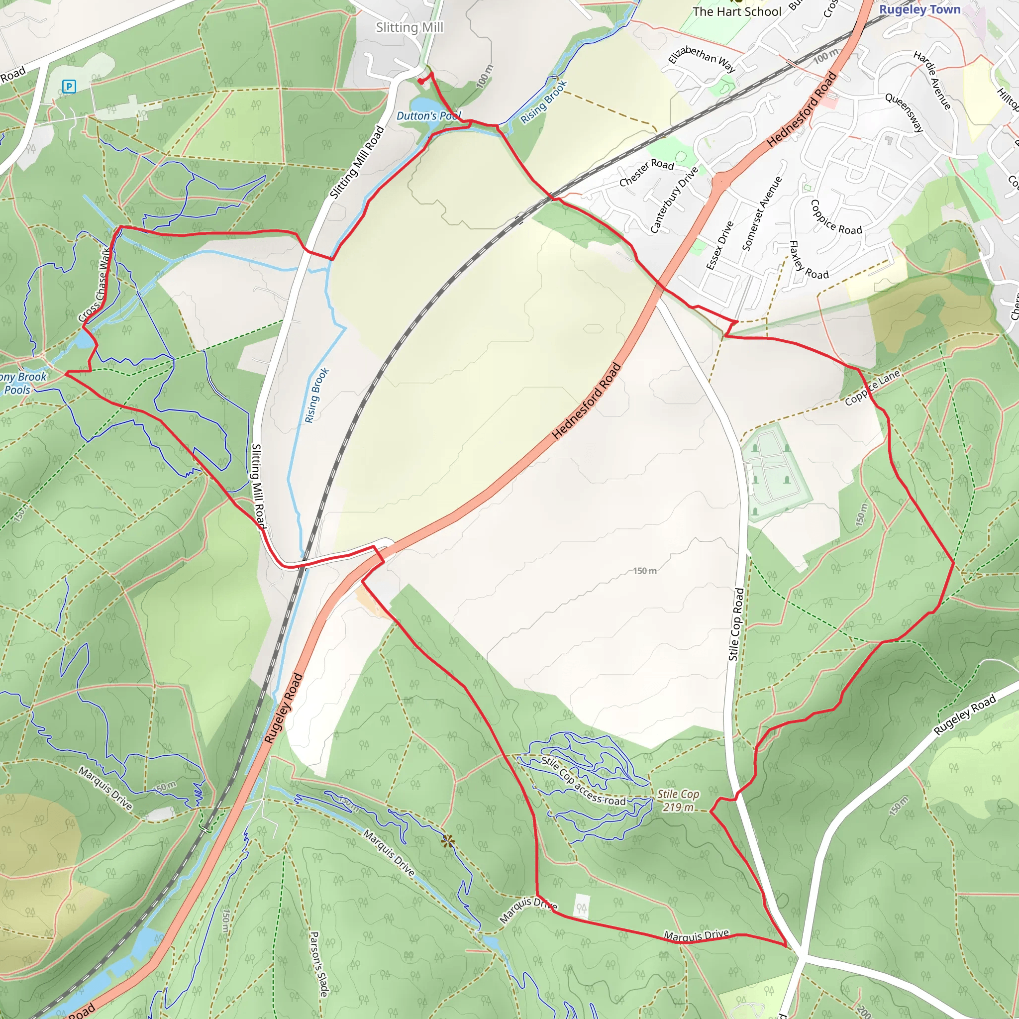 Chetwynd's Coppice and Regent's Wood Loop mobile static map