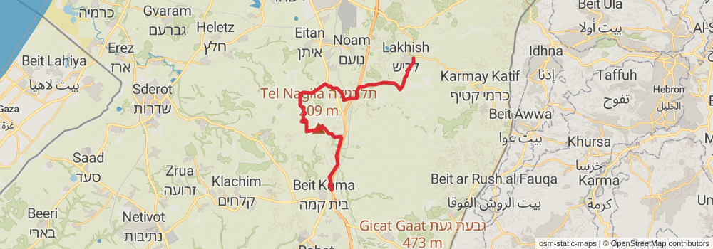 Israel National Trail stage 29 Map
