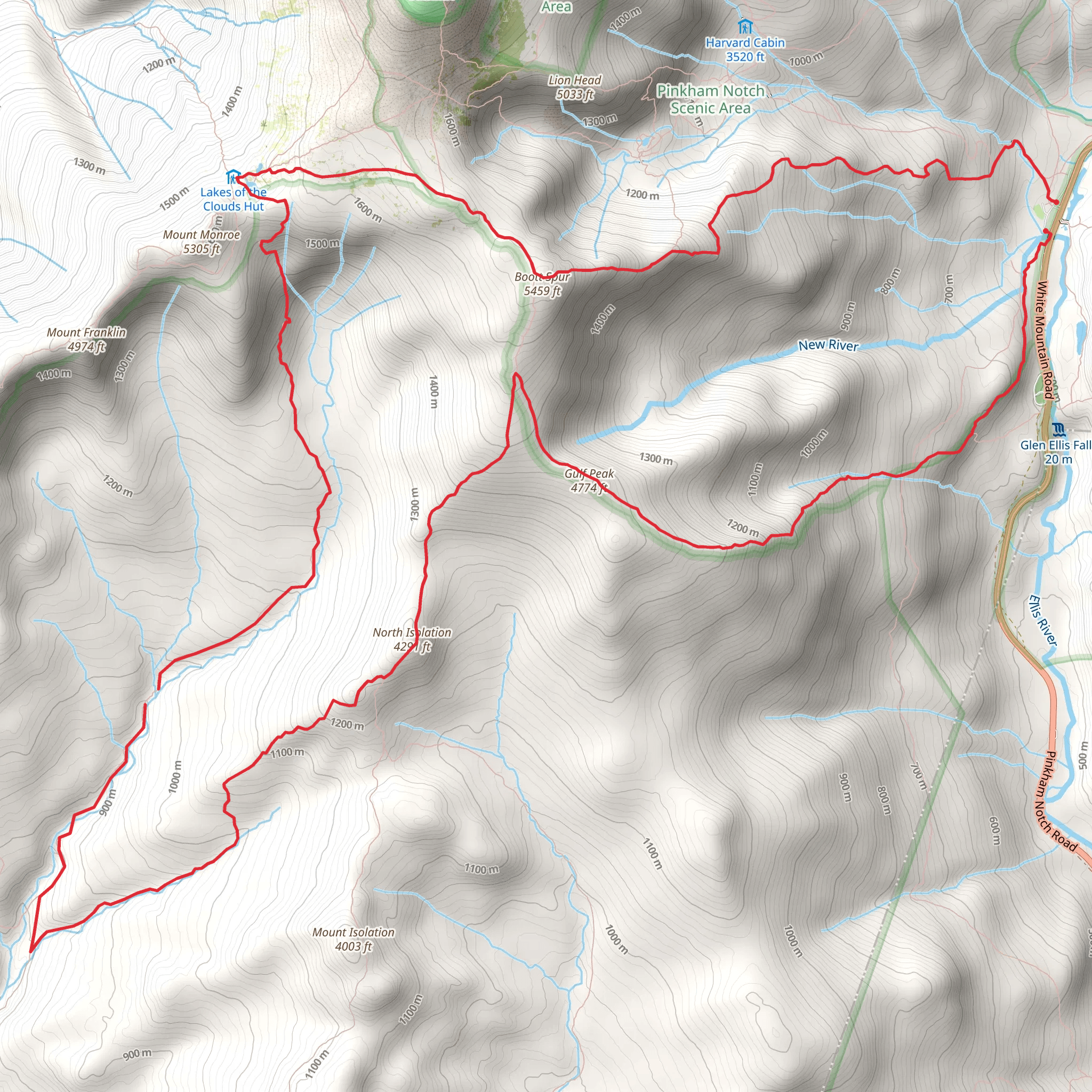 Boott Spur Loop mobile static map