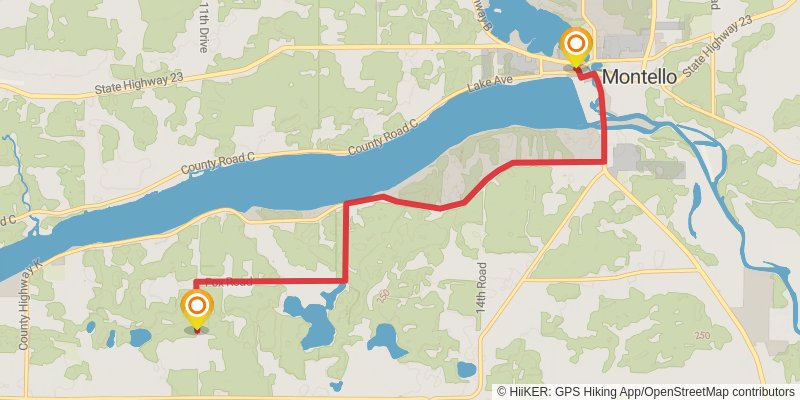Ice Age National Scenic Trail stage 46 Map