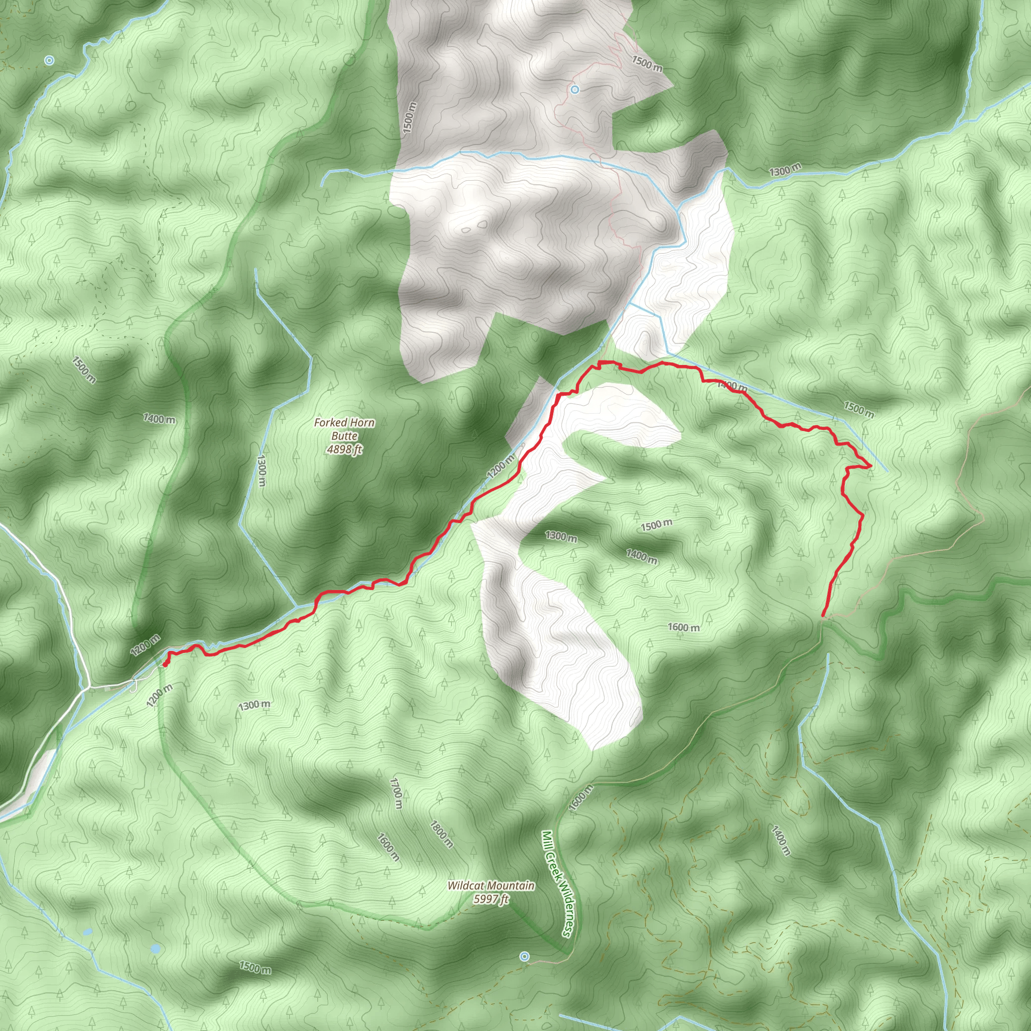 Belknap Trail via Twin Spring Trail mobile static map