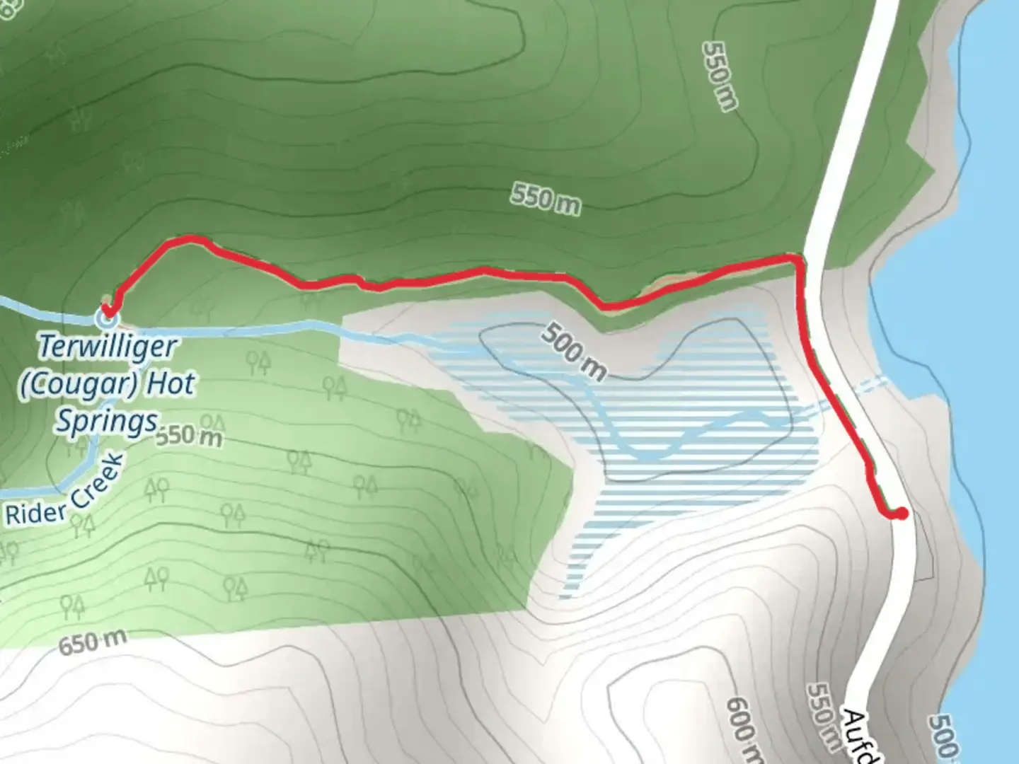 An image depicting the trail Terwilliger Hot Springs Trail and its surrounding area.