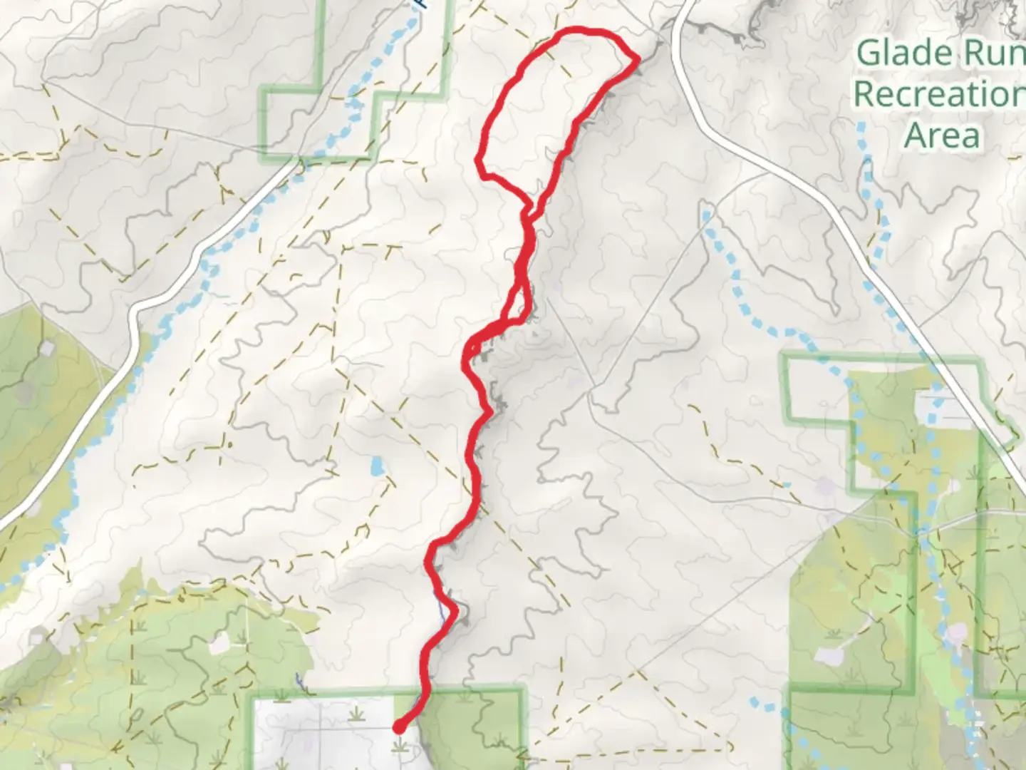 An image depicting the trail Kinsey Trail and Rigormortis Loop and its surrounding area.