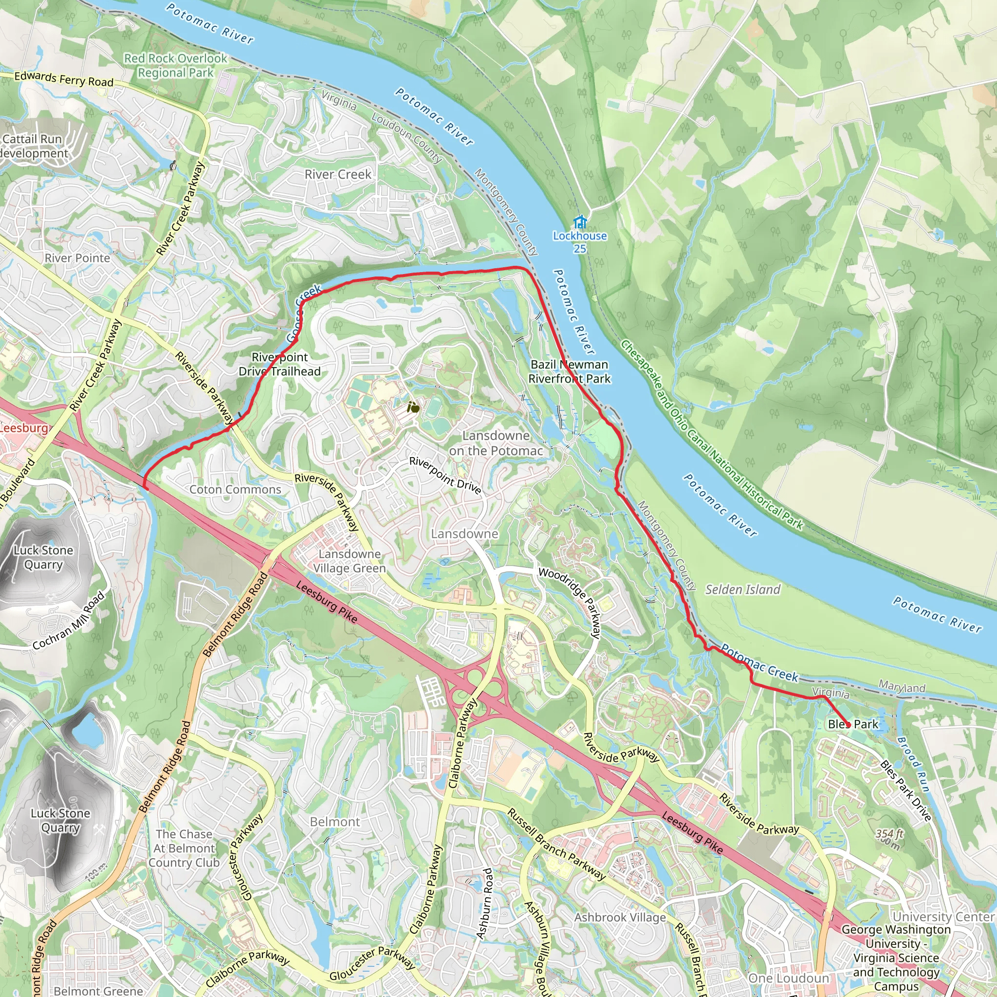 Potomac Heritage Trail - Bles Park mobile static map