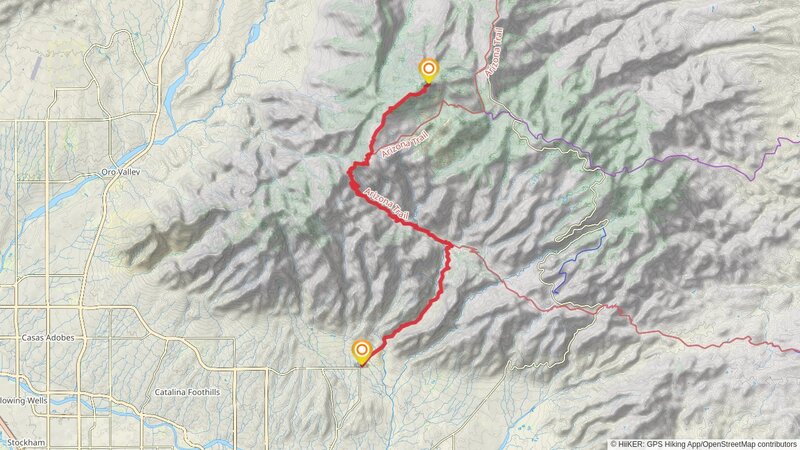 Arizona Trail and North Upper Sabino Canyon Road Walk