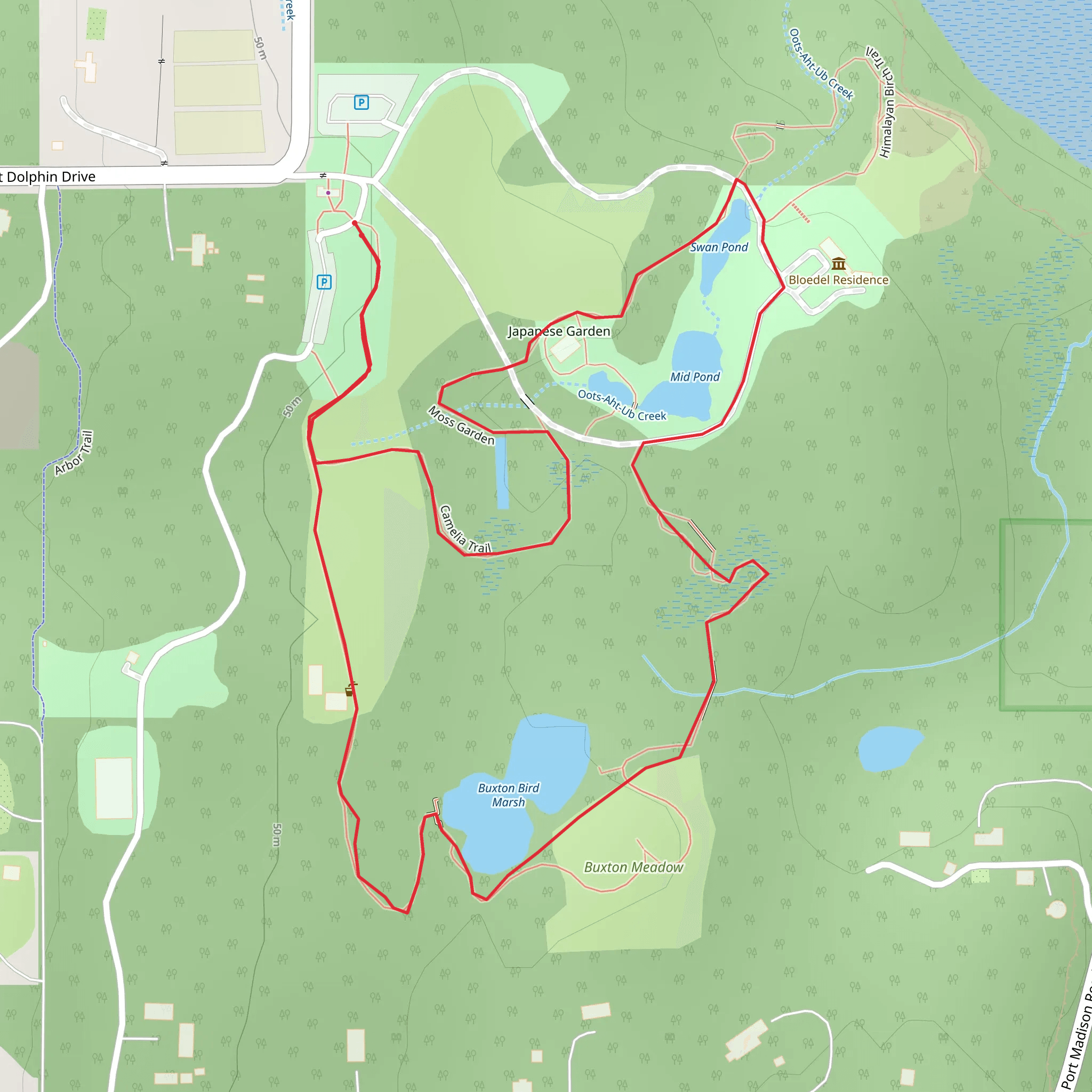 Moss Garden and Camelia Trail mobile static map