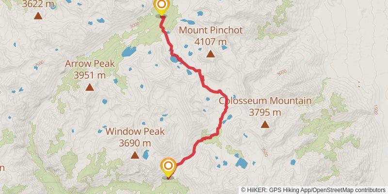 John Muir Trail stage 16 Map