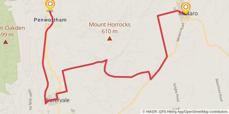 Lavender Federation Trail stage 15 Map