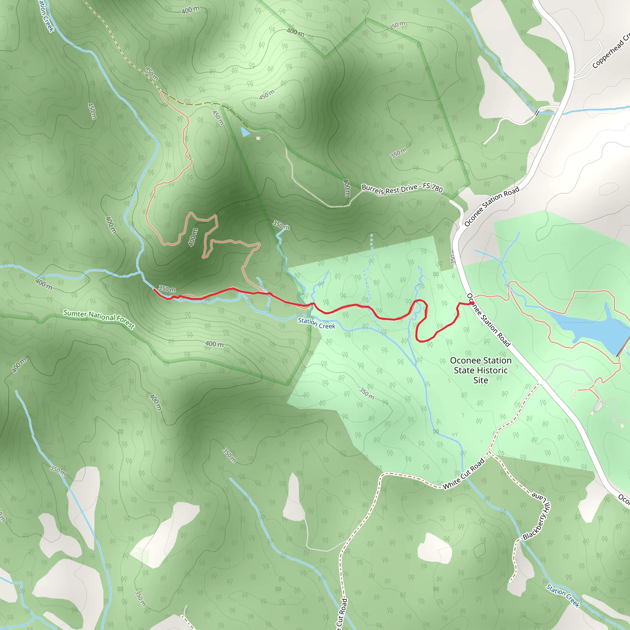 Station Cove Falls mobile static map