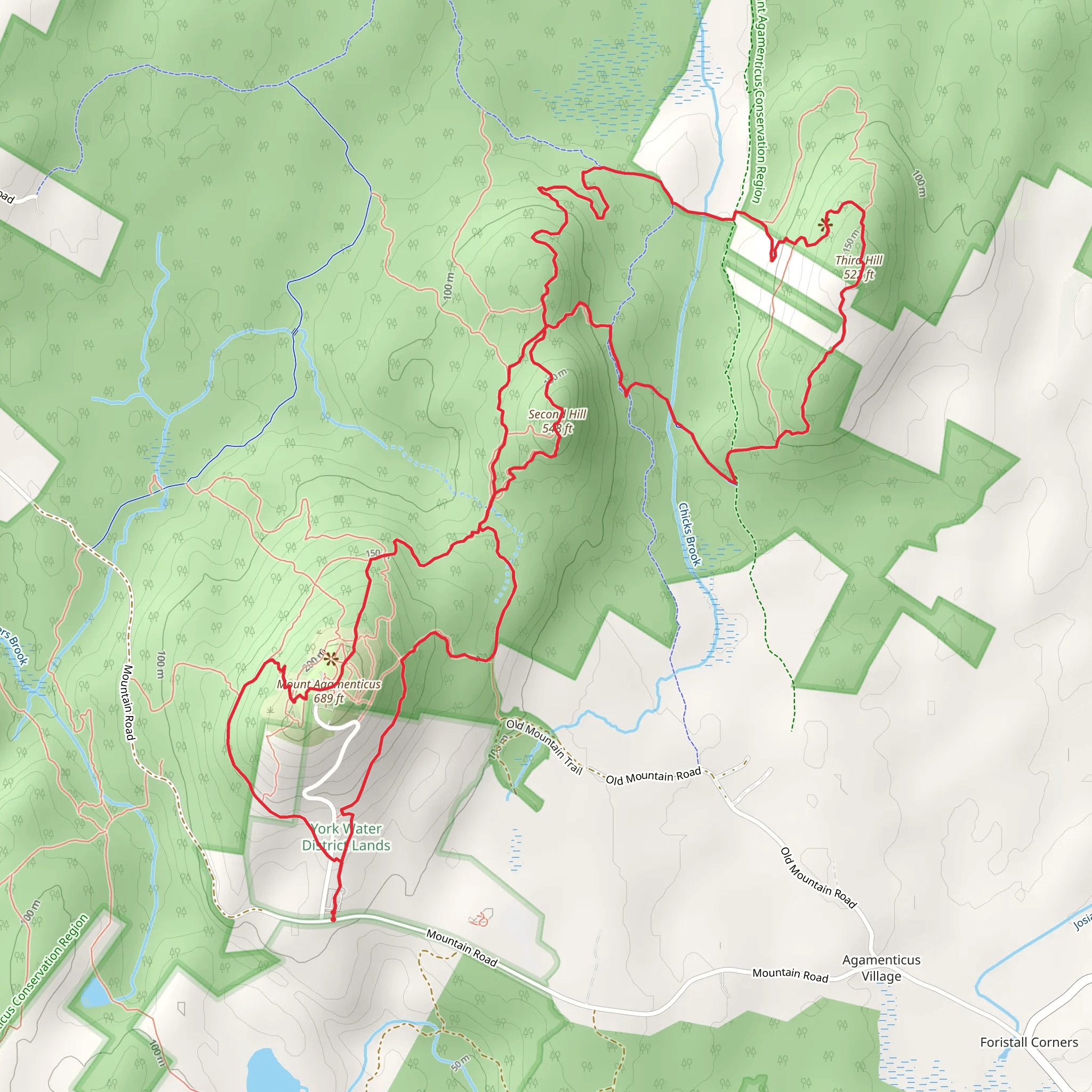 Mount Agamenticus, Second Hill and Third Hill Loop mobile static map
