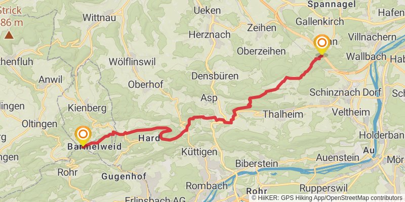 Jura Crest Trail stage 3 Map