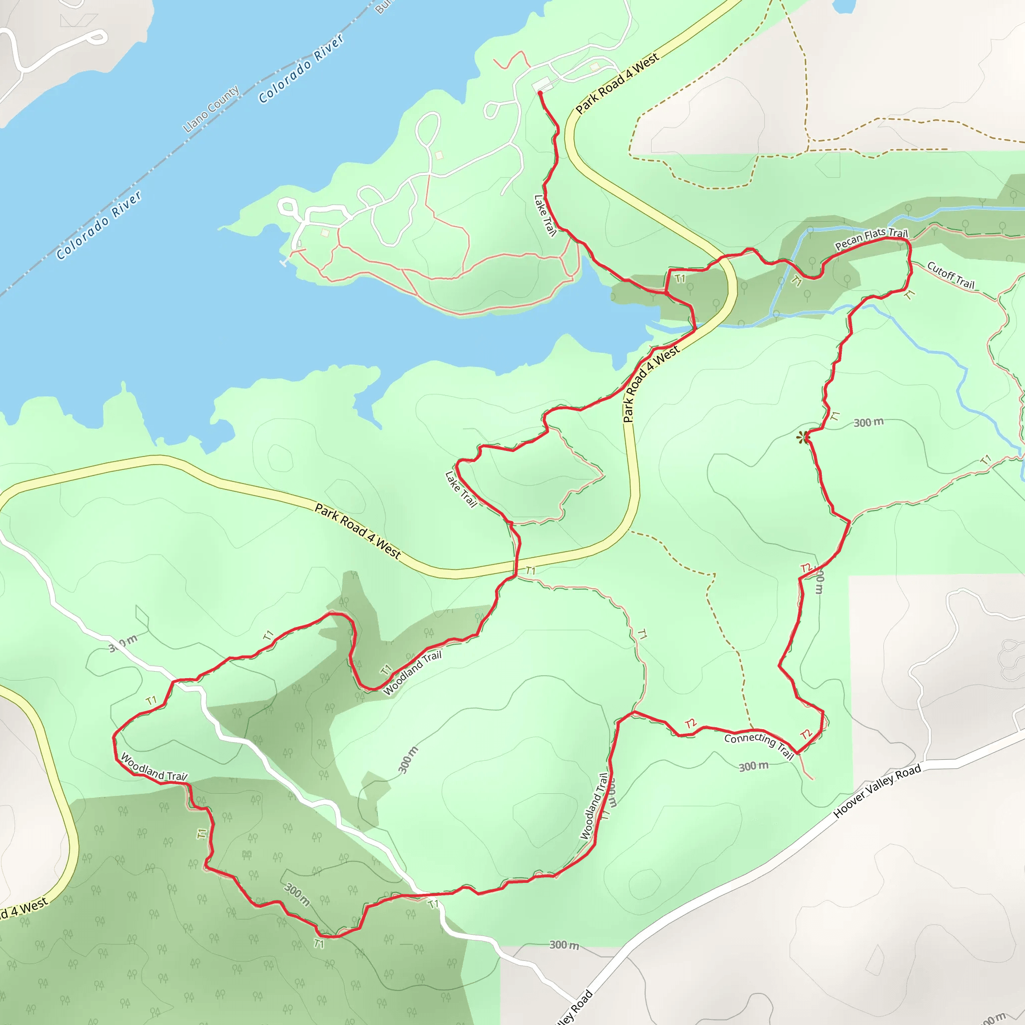 Woodland and Lake Loop Trail mobile static map