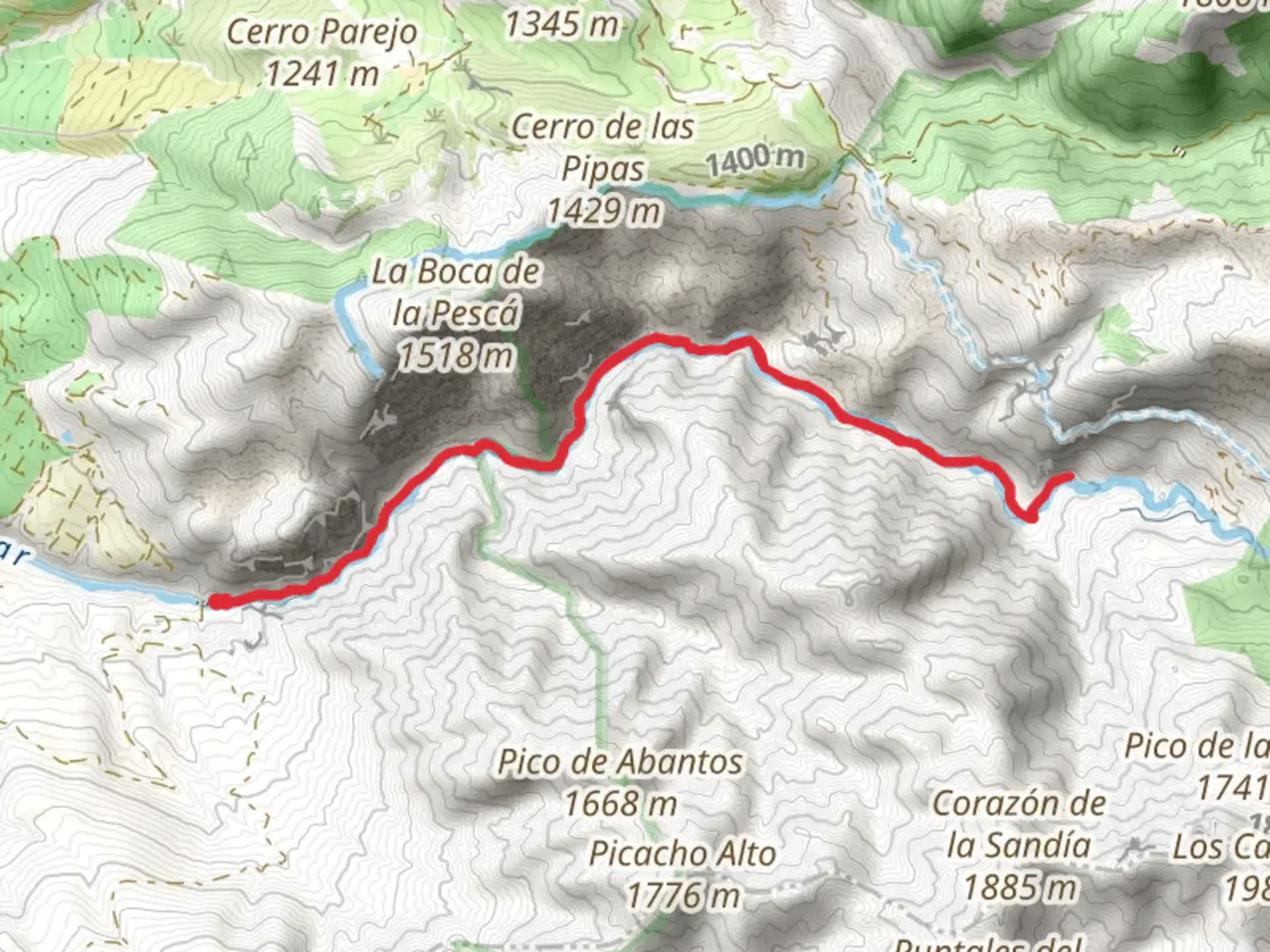 An image depicting the trail Área Recreativa Río Dílar - Los Atalayones de Dílar and its surrounding area.