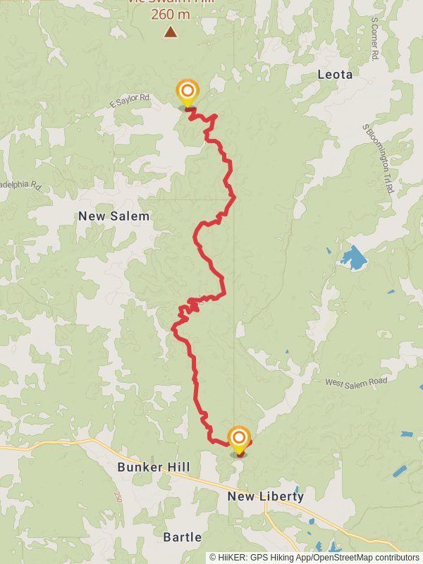 New Chapel Trail - Knobstone Trail mobile static map