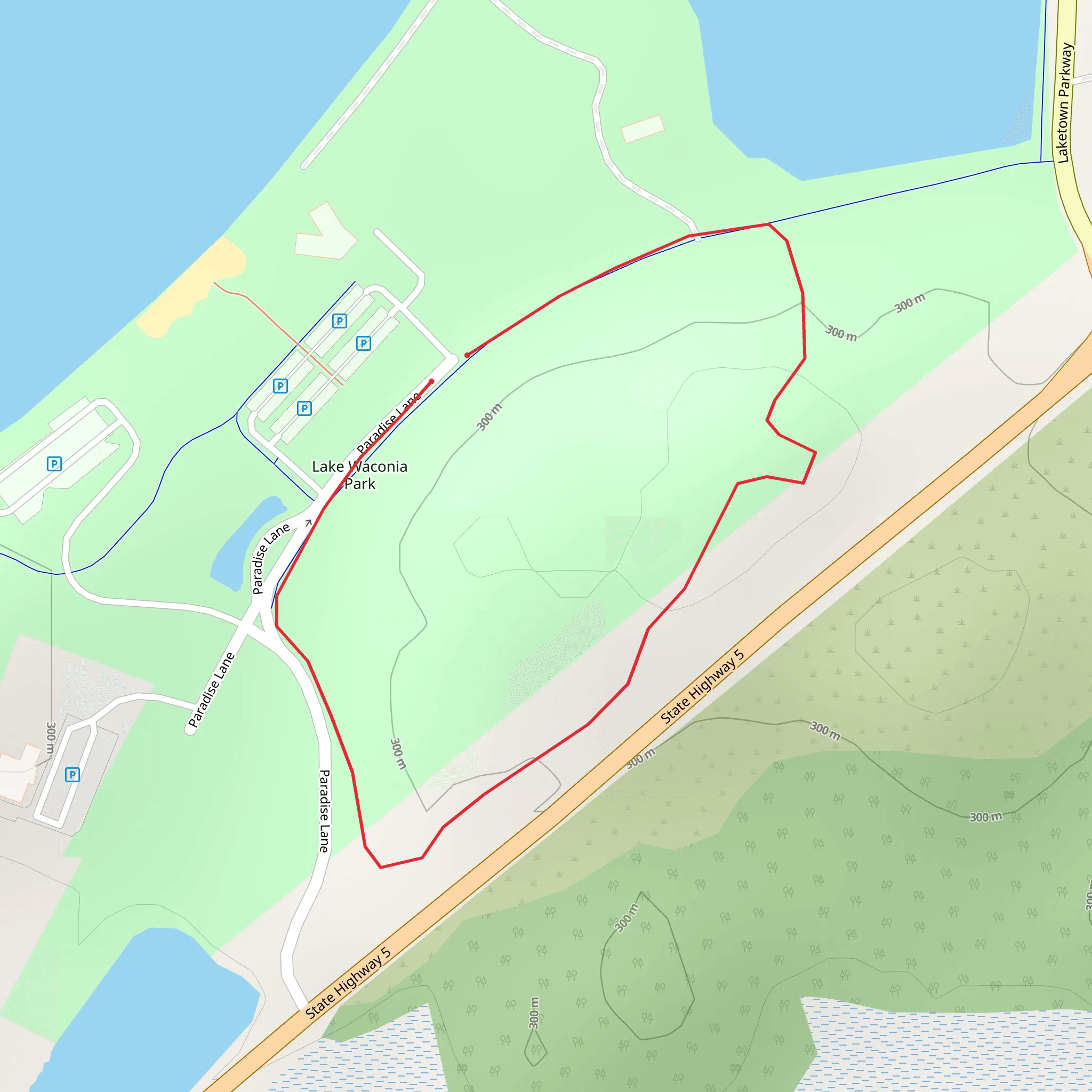 Lake Waconia Park Loop mobile static map