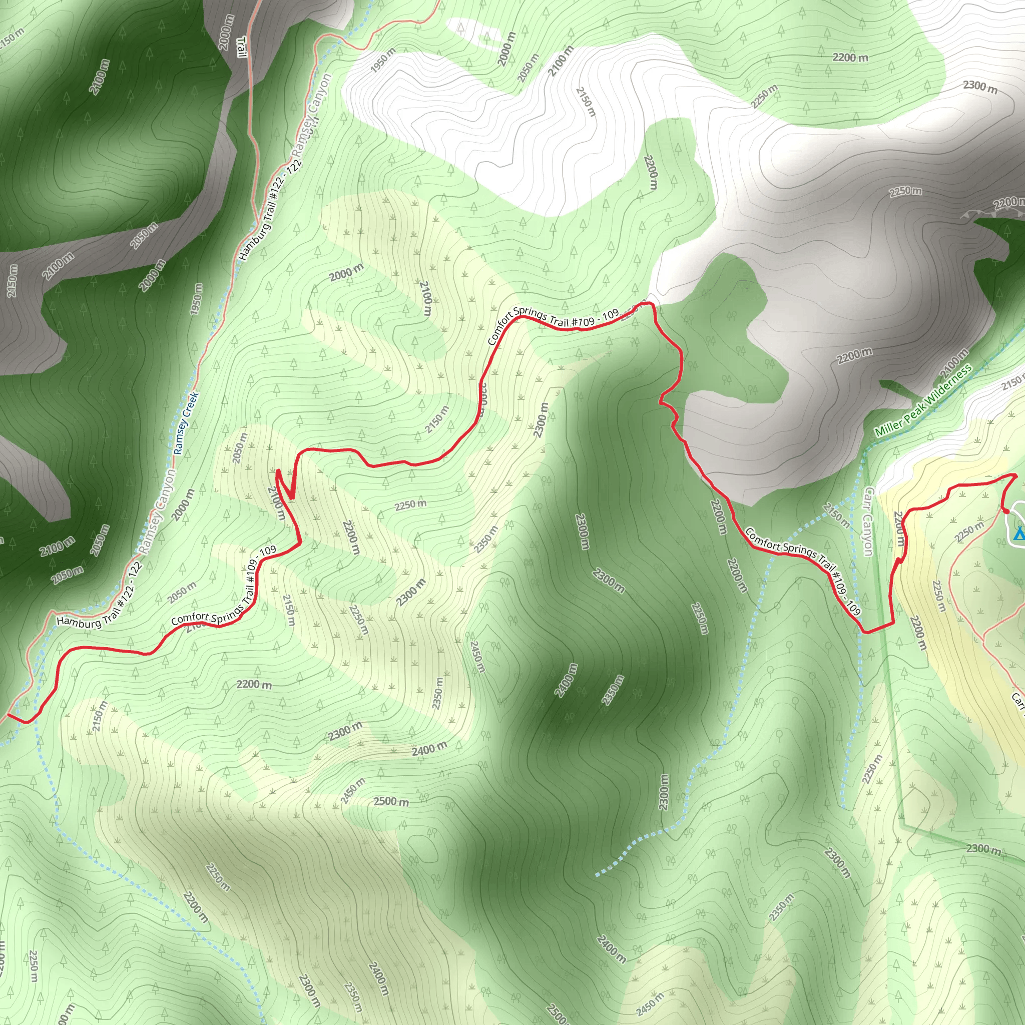 Comfort Springs Trail mobile static map