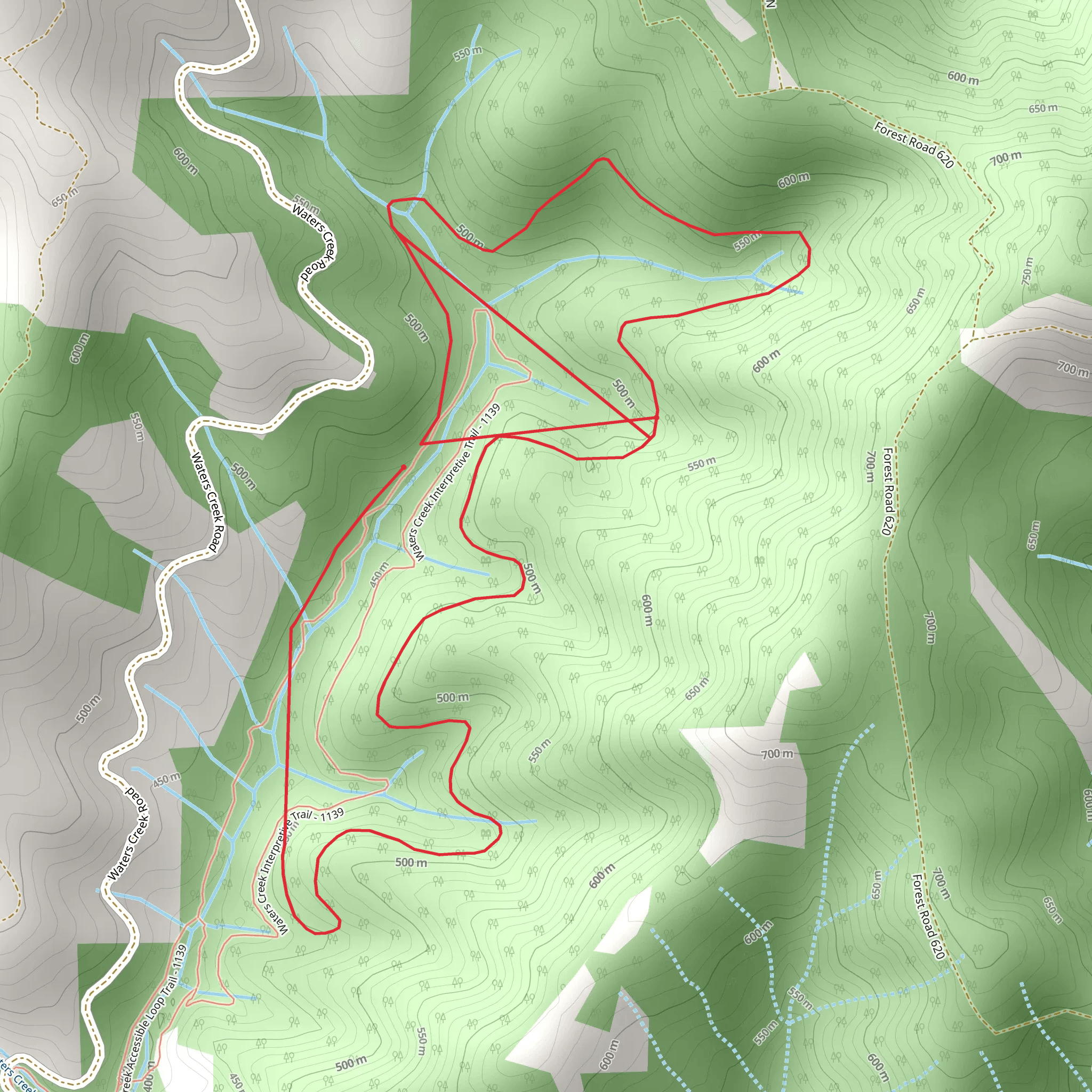 Walters Creek Interpretive Trail mobile static map