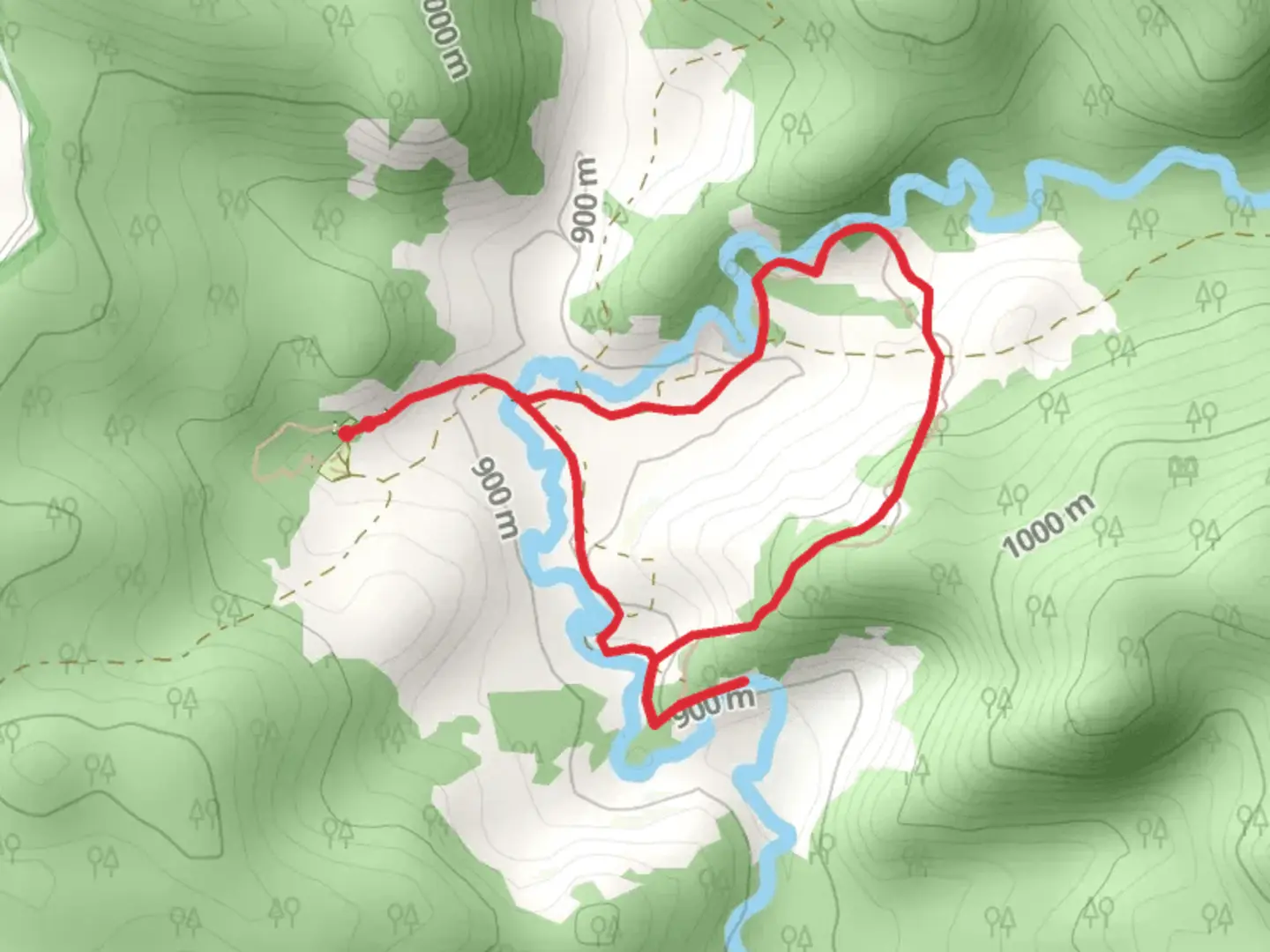 An image depicting the trail Platypus Pool Track and its surrounding area.