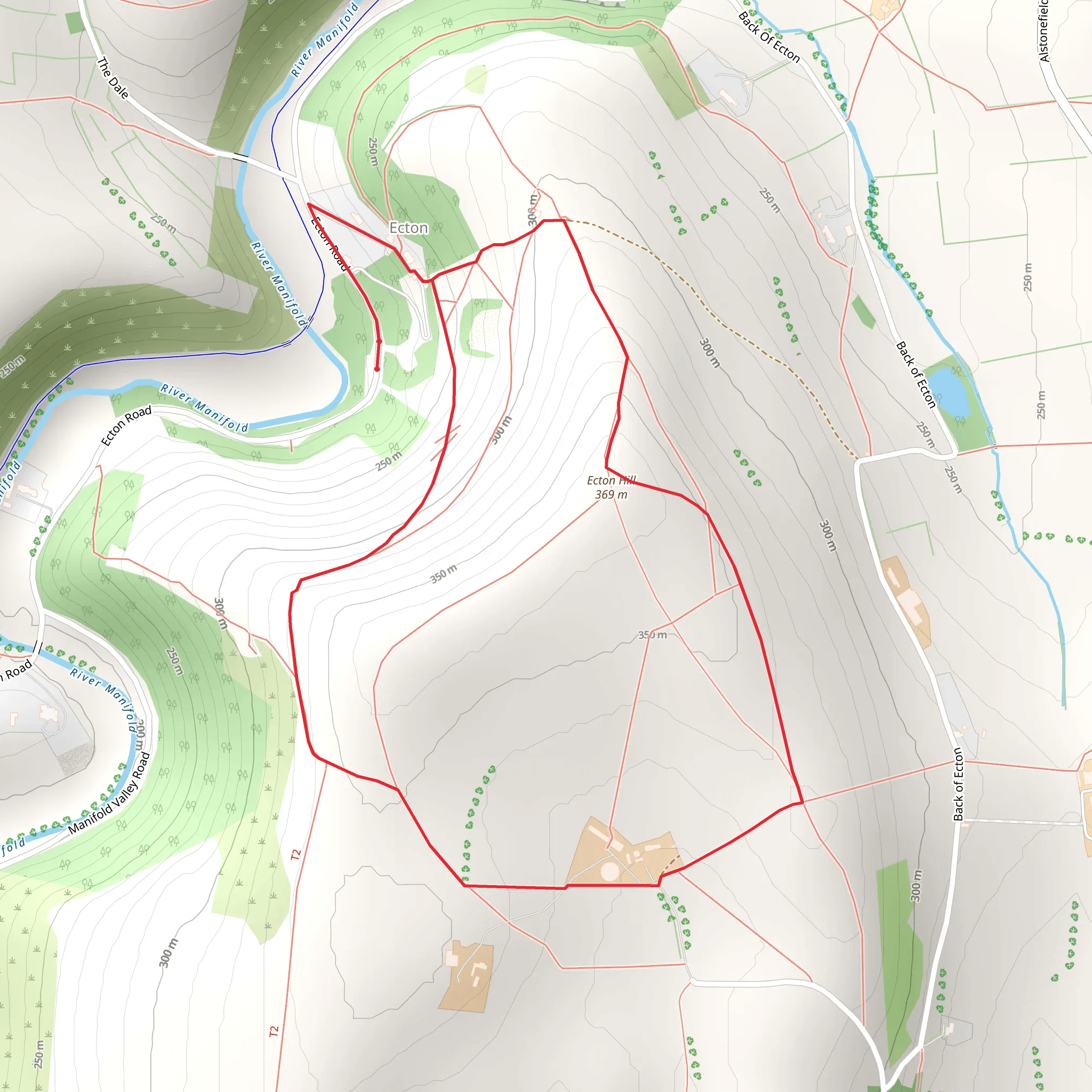 Ecton and Top of Ecton mobile static map