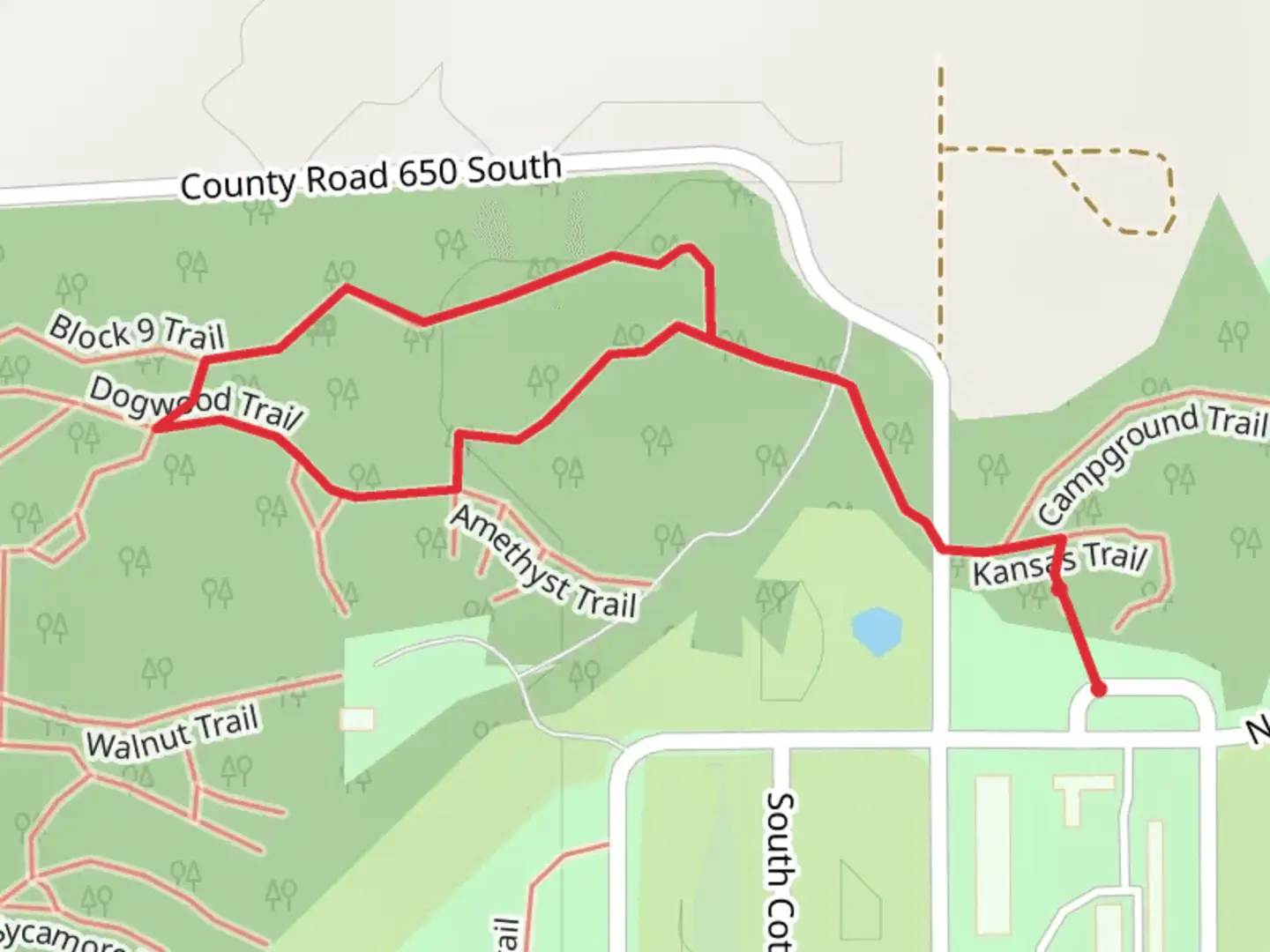 An image depicting the trail Block 9 and Amethyst Loop Trail and its surrounding area.