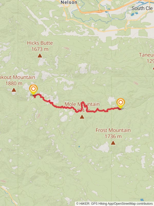 South Fork Taneum Trail mobile static map