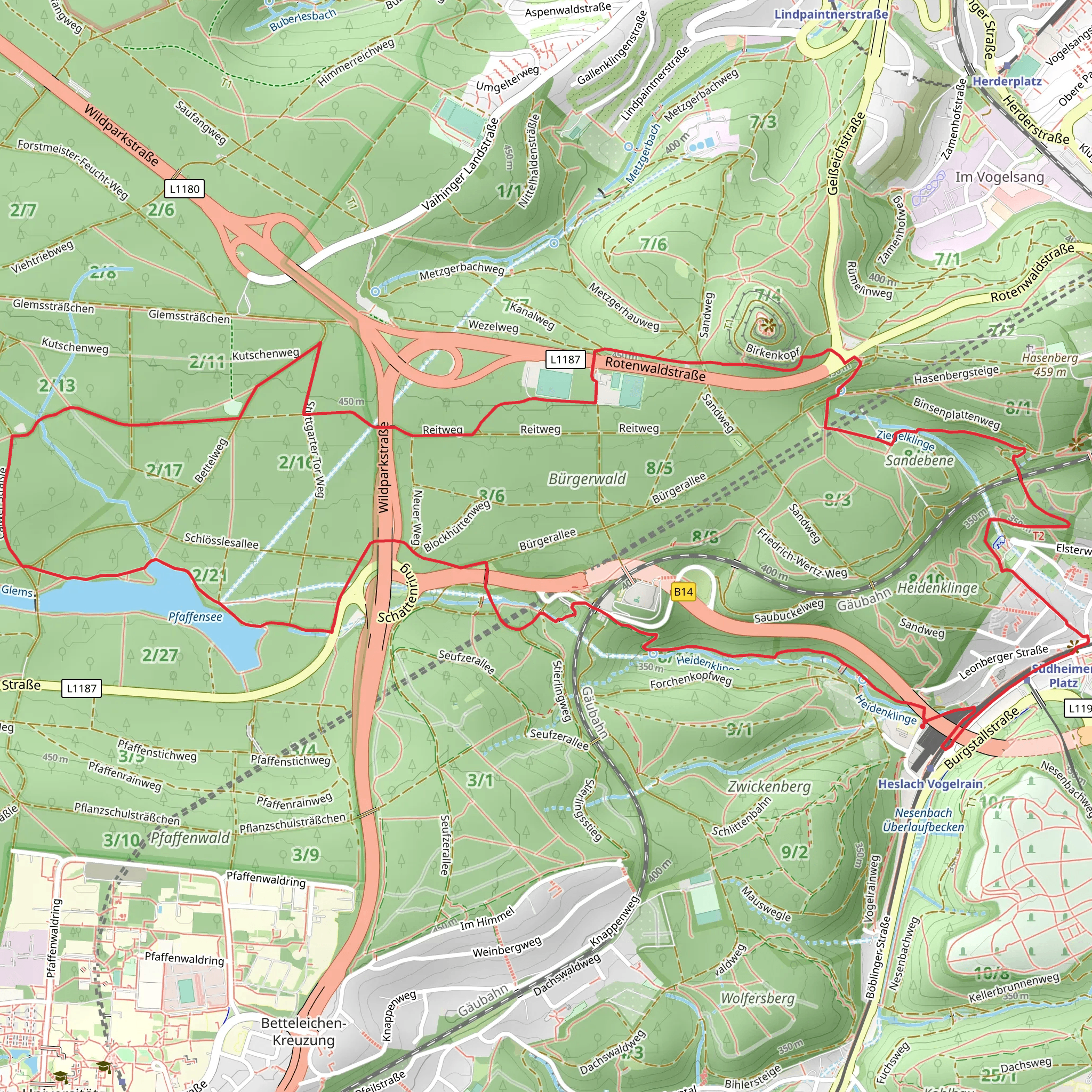 Pfaffensee via Durchschnittsweg and Wezelweg mobile static map
