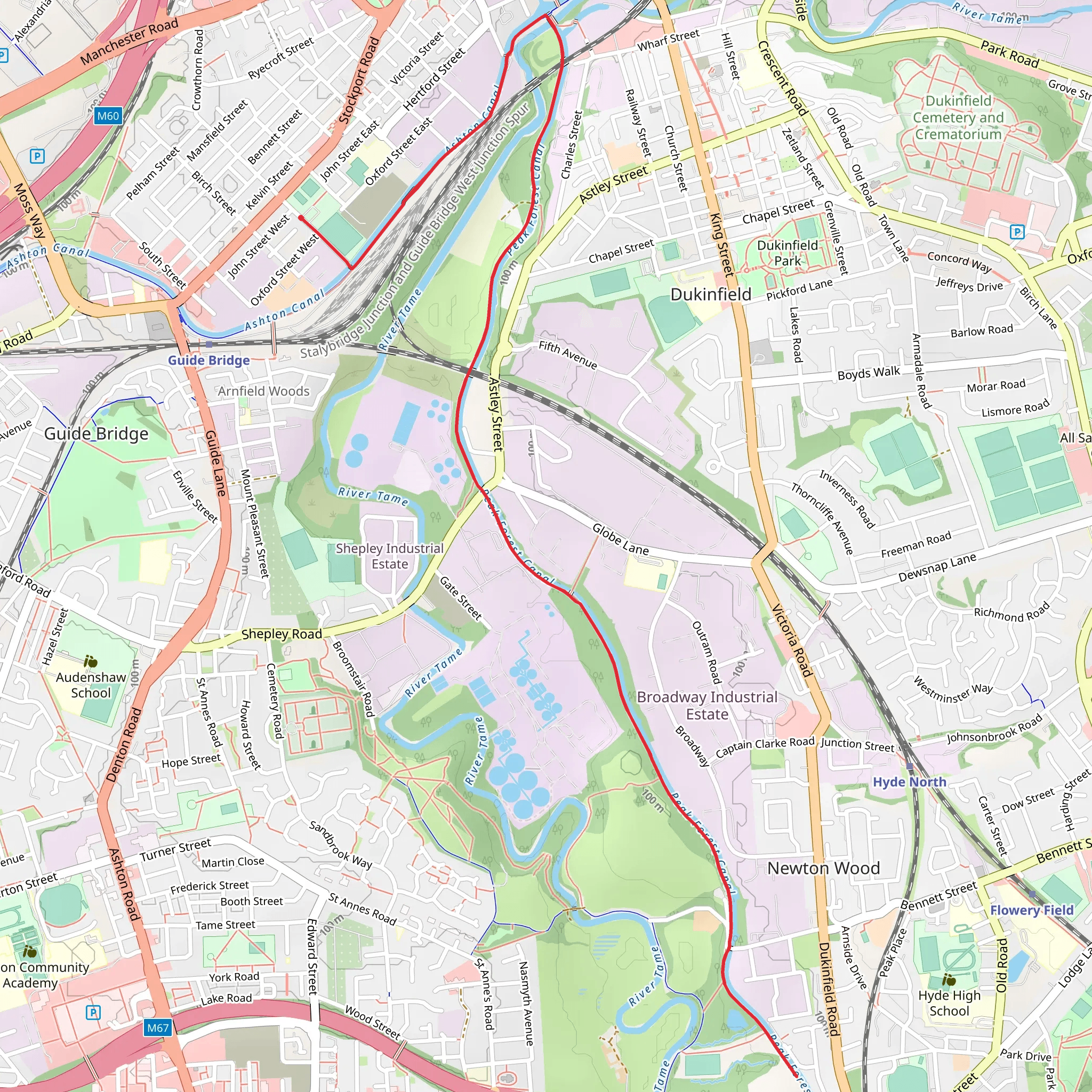 Dunkirk Wood and Peak Forest Canal Walk mobile static map