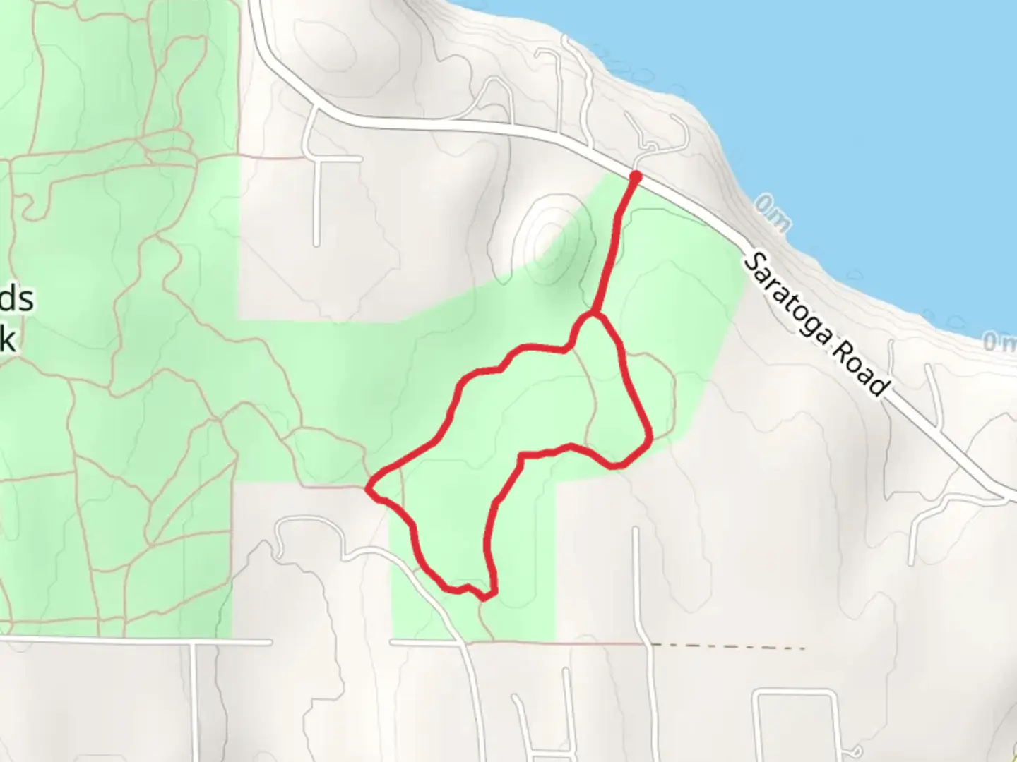 An image depicting the trail North and South Leg Saratoga Loop and its surrounding area.