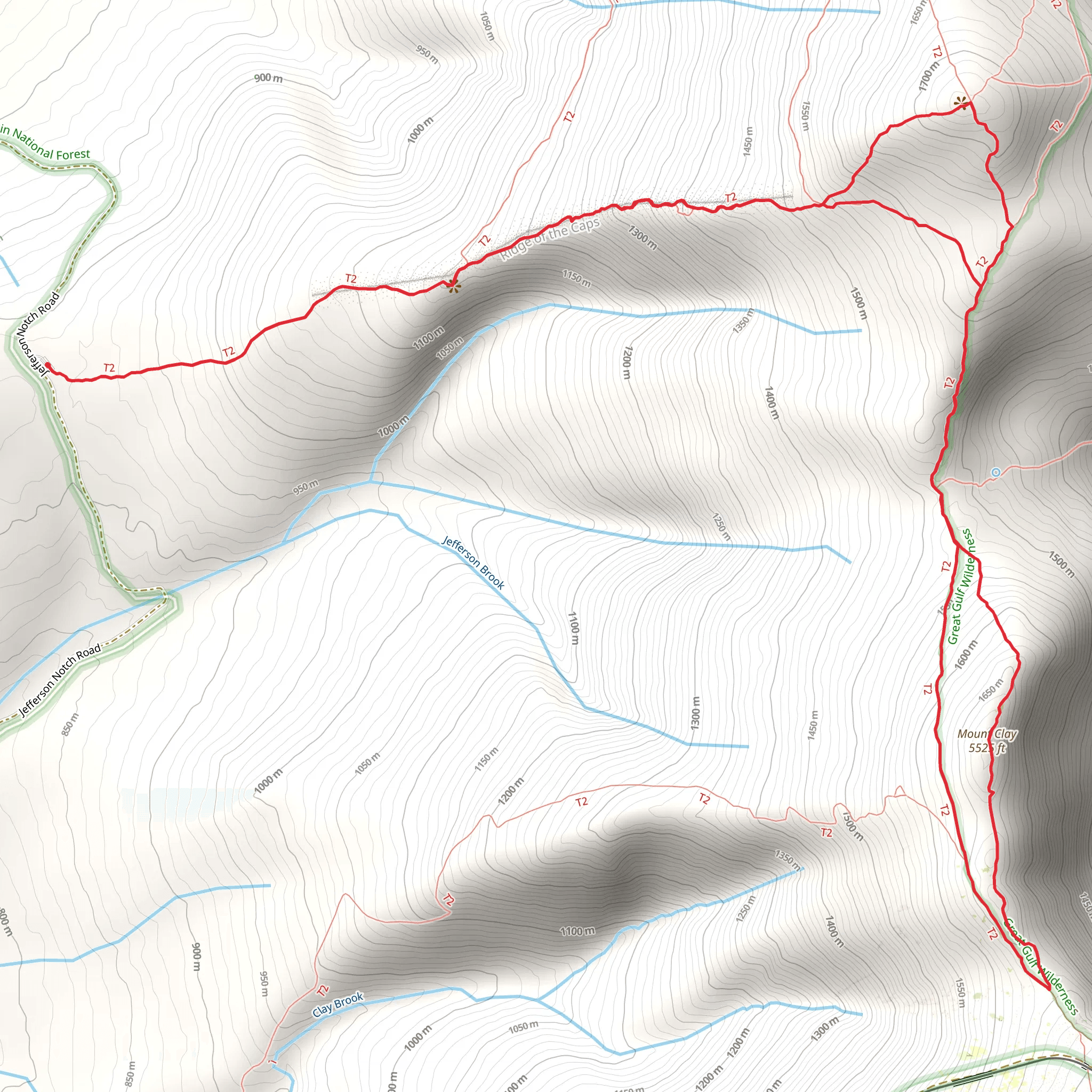 Mount Jefferson and Mount Clay Loop mobile static map