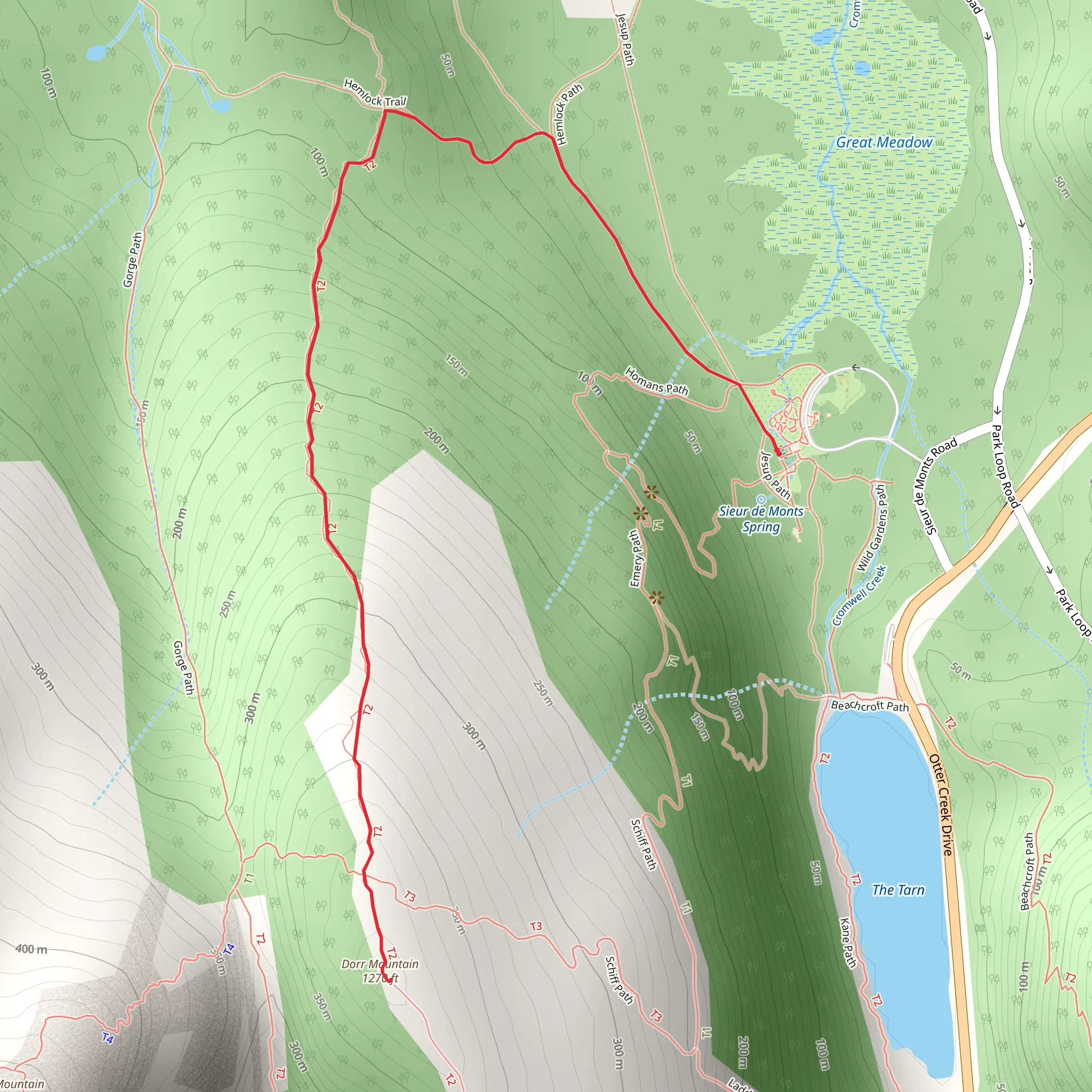 Dorr Mountain via Dorr Mountain North Ridge Trail mobile static map