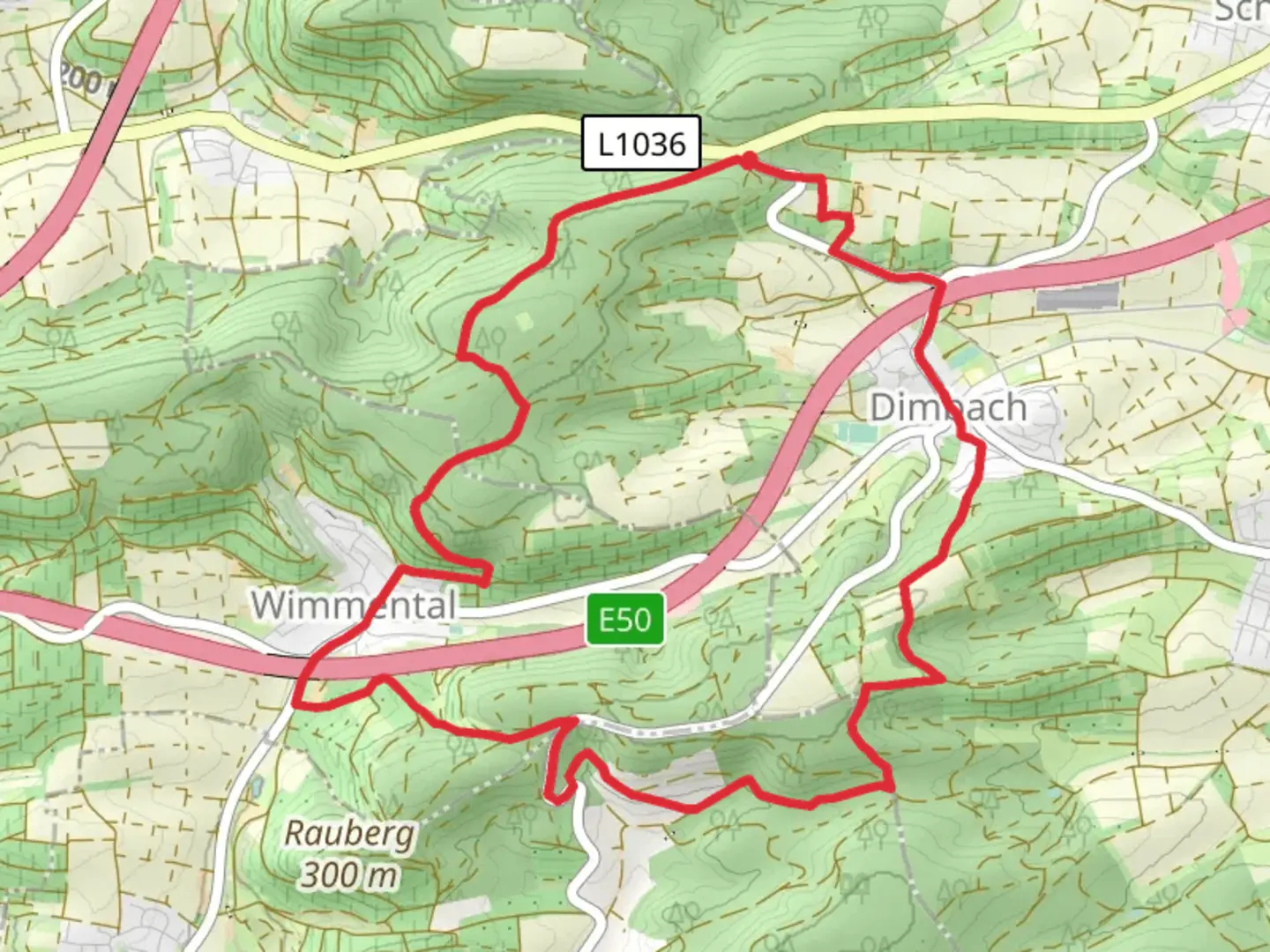 An image depicting the trail Rundwanderweg Brettachtal and Steinerner Tisch and its surrounding area.