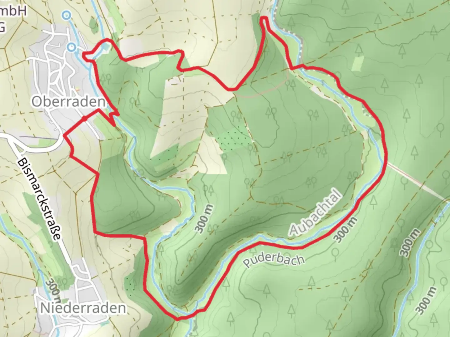 An image depicting the trail Rundwanderweg Oberraden 1 and its surrounding area.