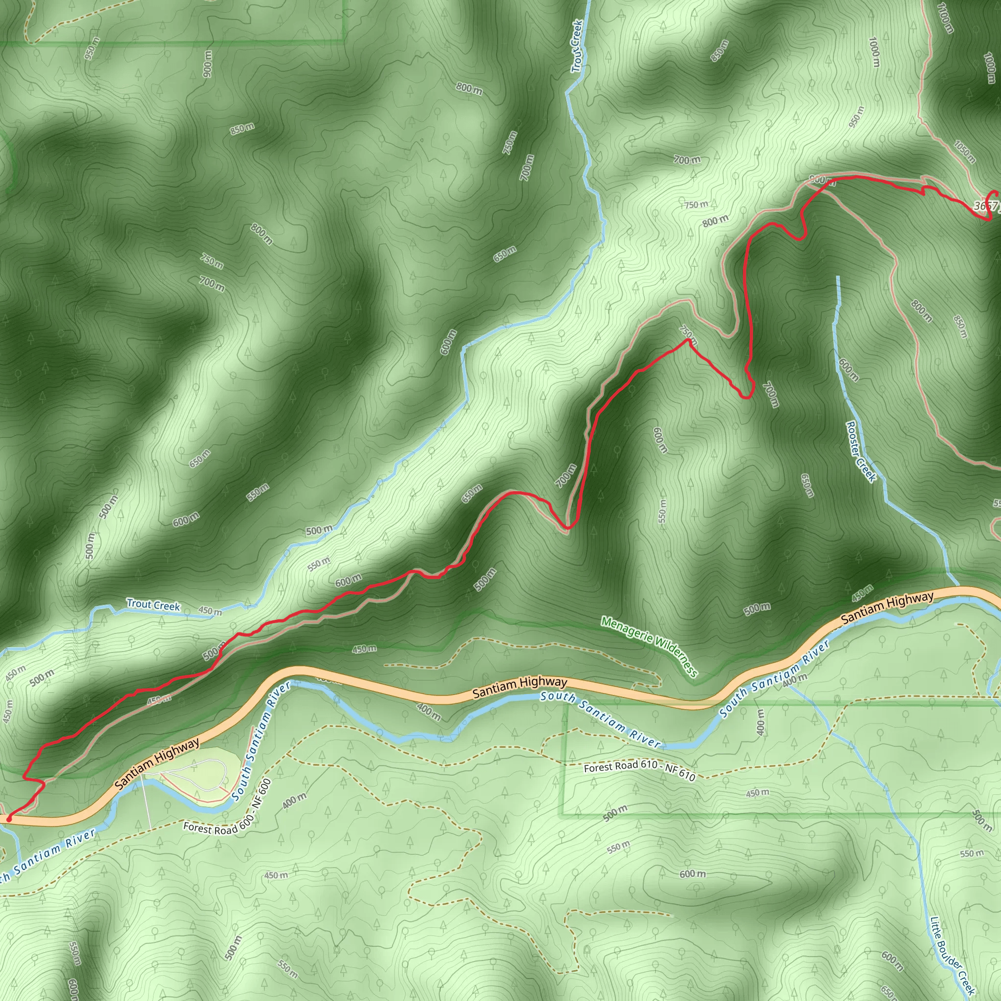 Trout Creek Trail mobile static map
