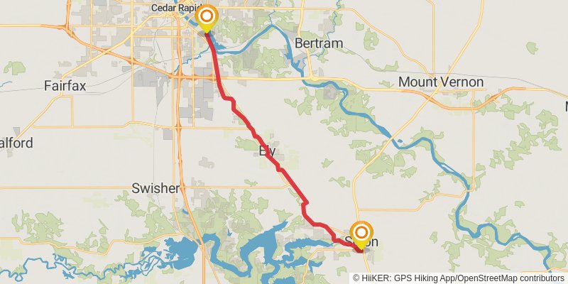 American Discovery Trail North Route stage 132 Map